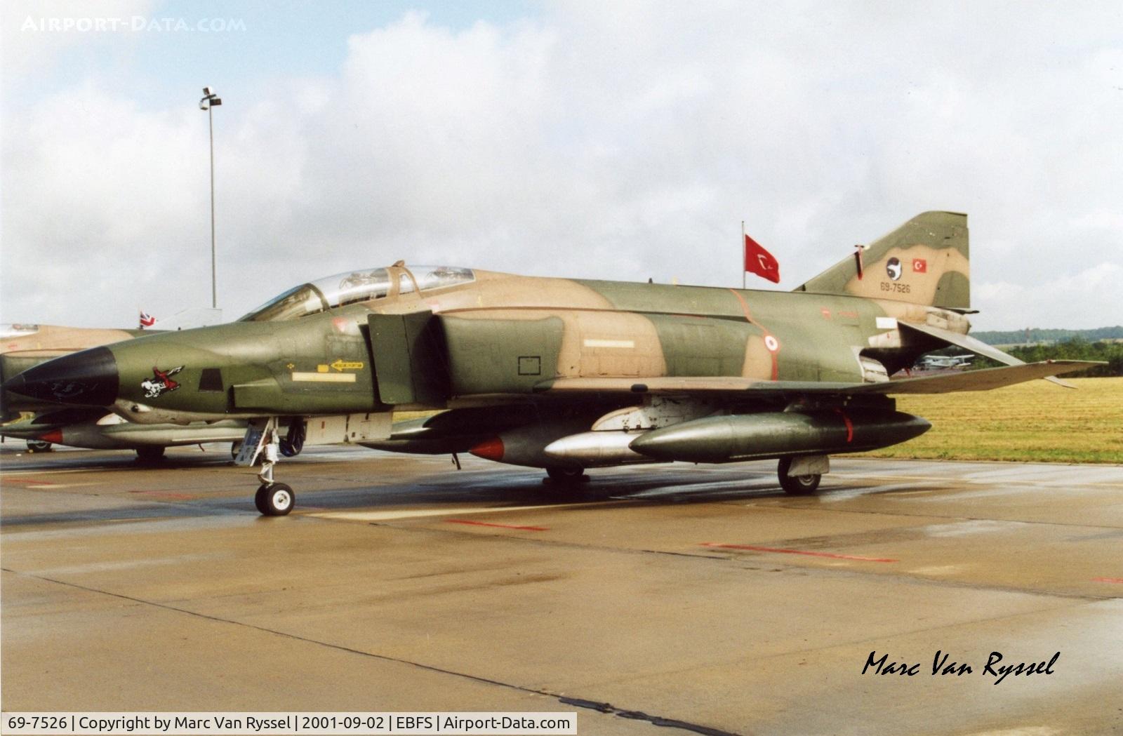 69-7526, 1969 McDonnell Douglas RF-4E/TM Isik C/N 4180, At Florennes airshow 2001.