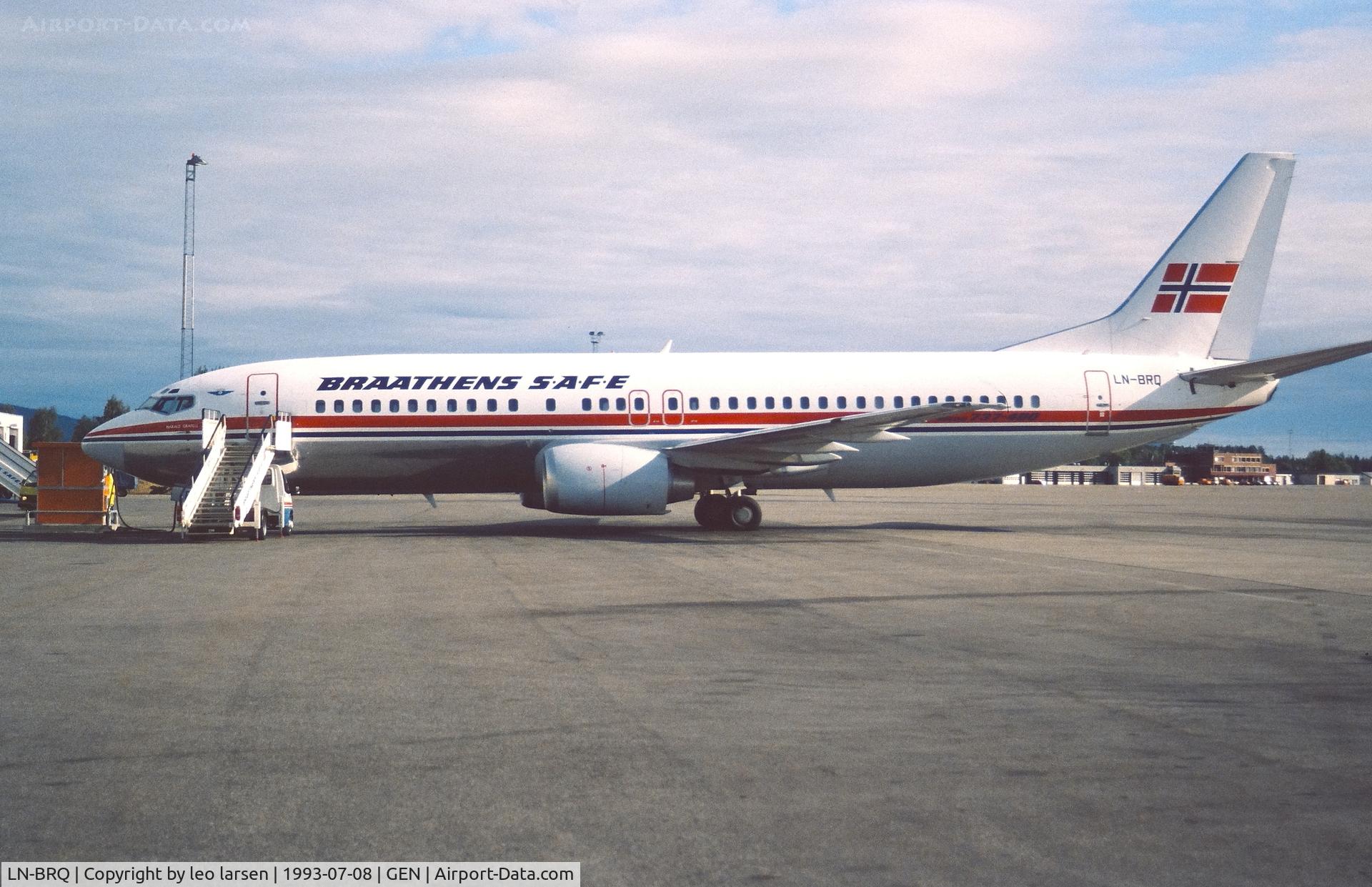 LN-BRQ, 1991 Boeing 737-405 C/N 25348, Oslo Gardermoen 8.7.1993