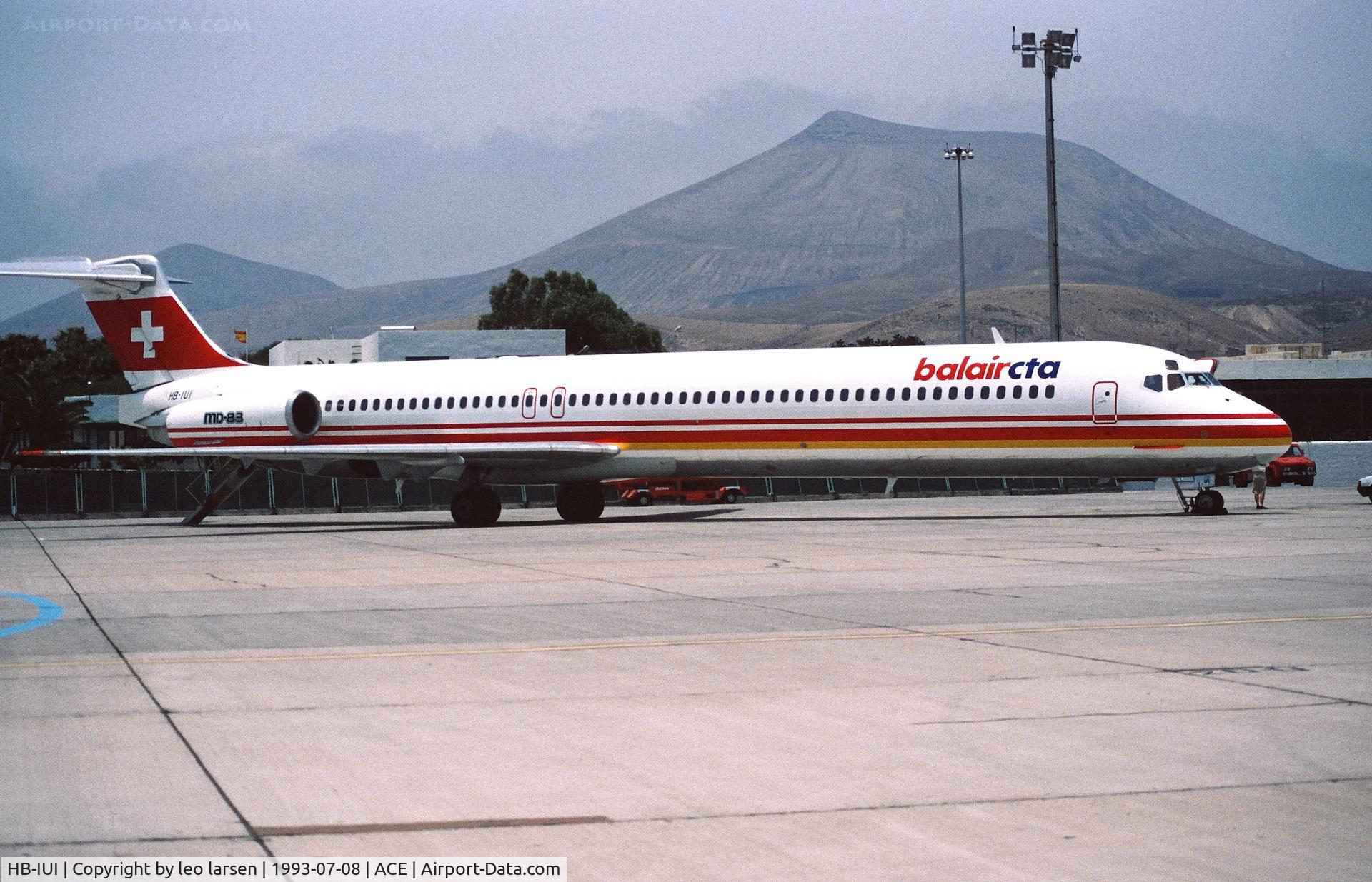 HB-IUI, 1987 McDonnell Douglas MD-83 (DC-9-83) C/N 49710, Arrecife 8.7.1993