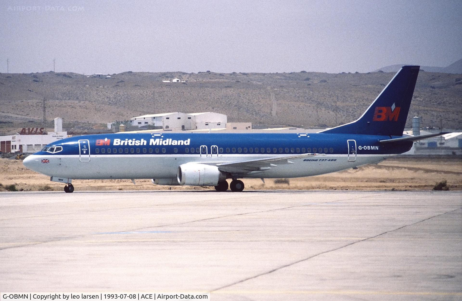 G-OBMN, 1989 Boeing 737-46B C/N 24123, Arrecife 8.7.1993