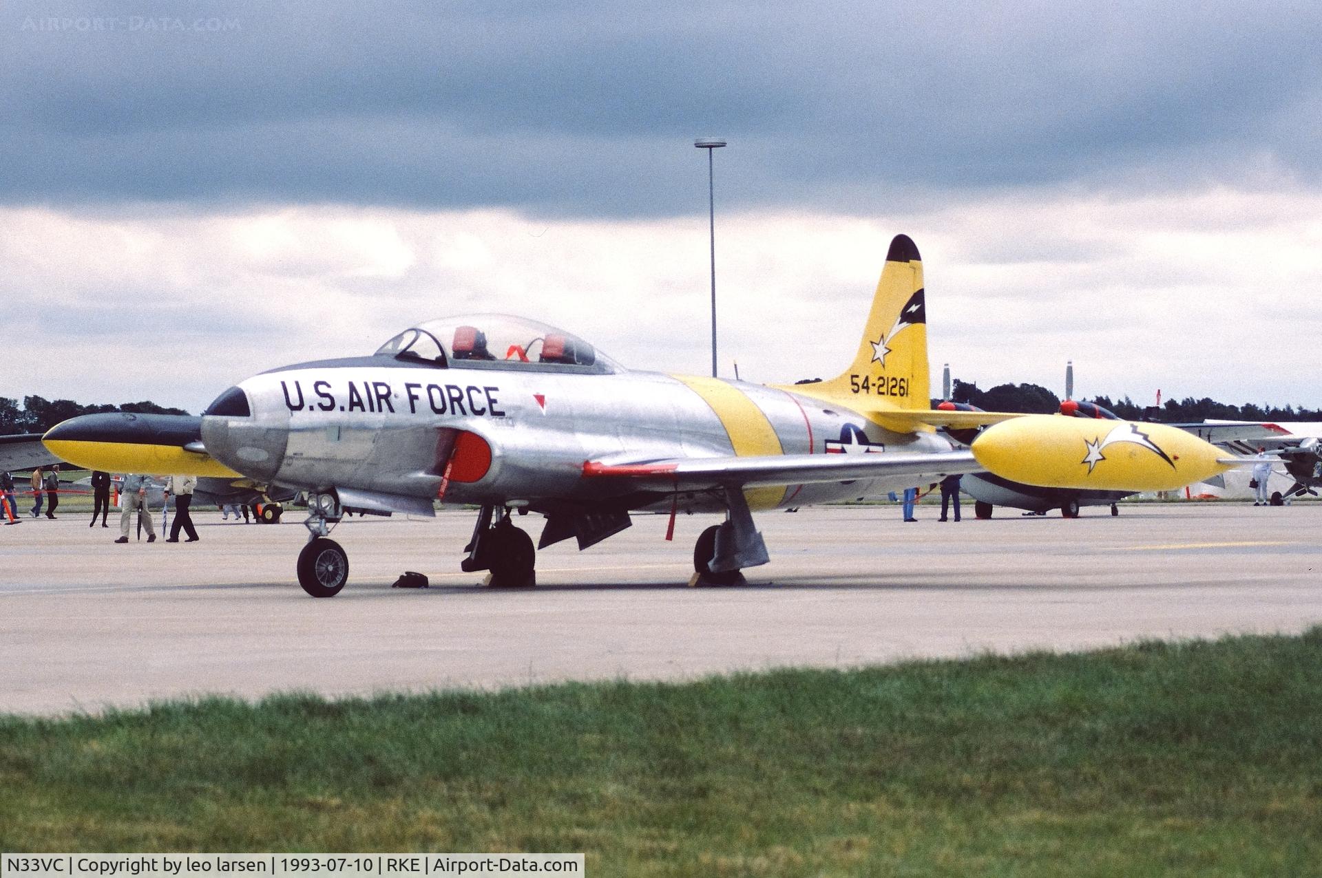 N33VC, 1954 Canadair CT-133 Silver Star 3 C/N T33-261, Roskilde Air Show 10.7.1993