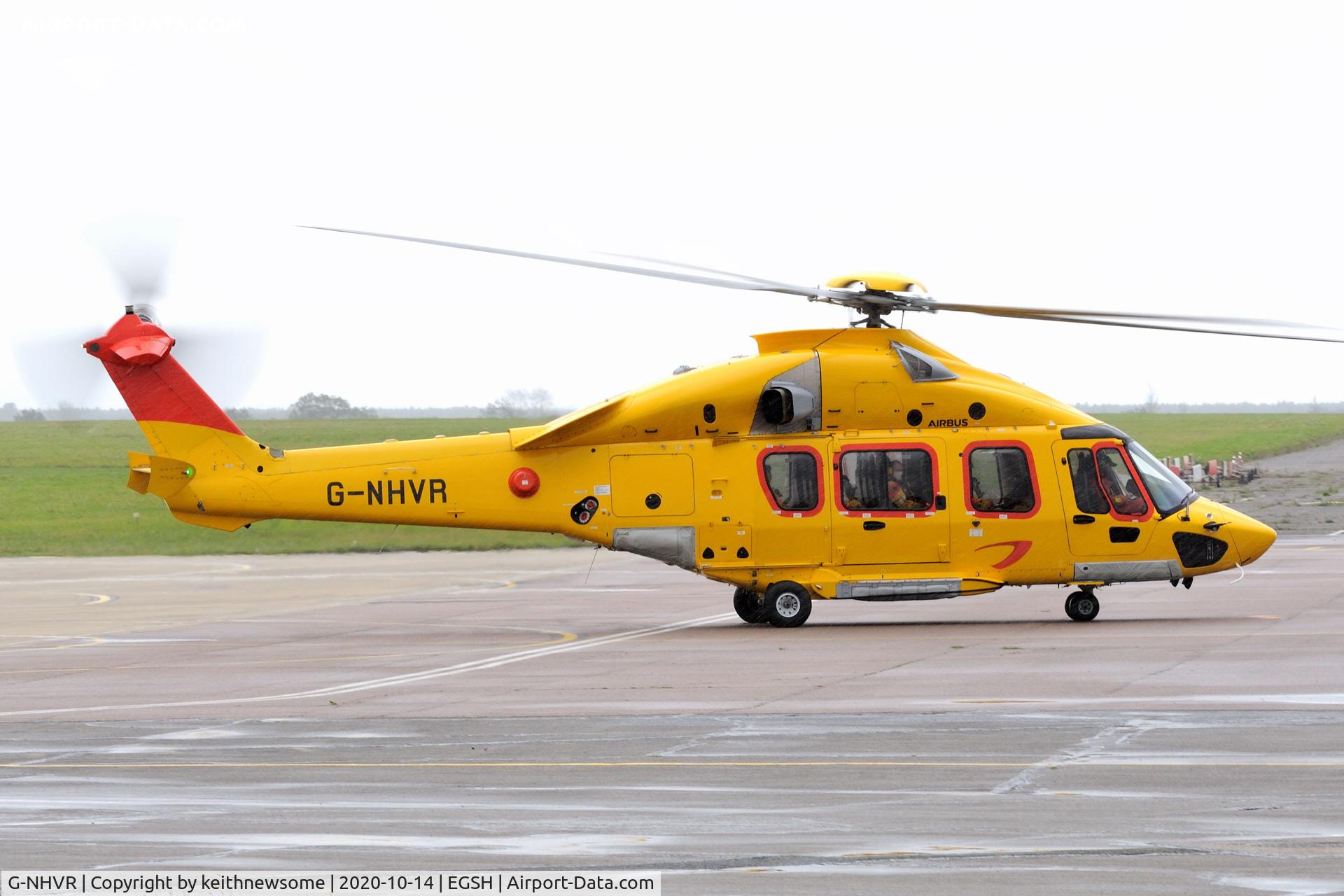 G-NHVR, 2018 Airbus Helicopters EC-175B C/N 5033, Leaving Norwich for offshore.