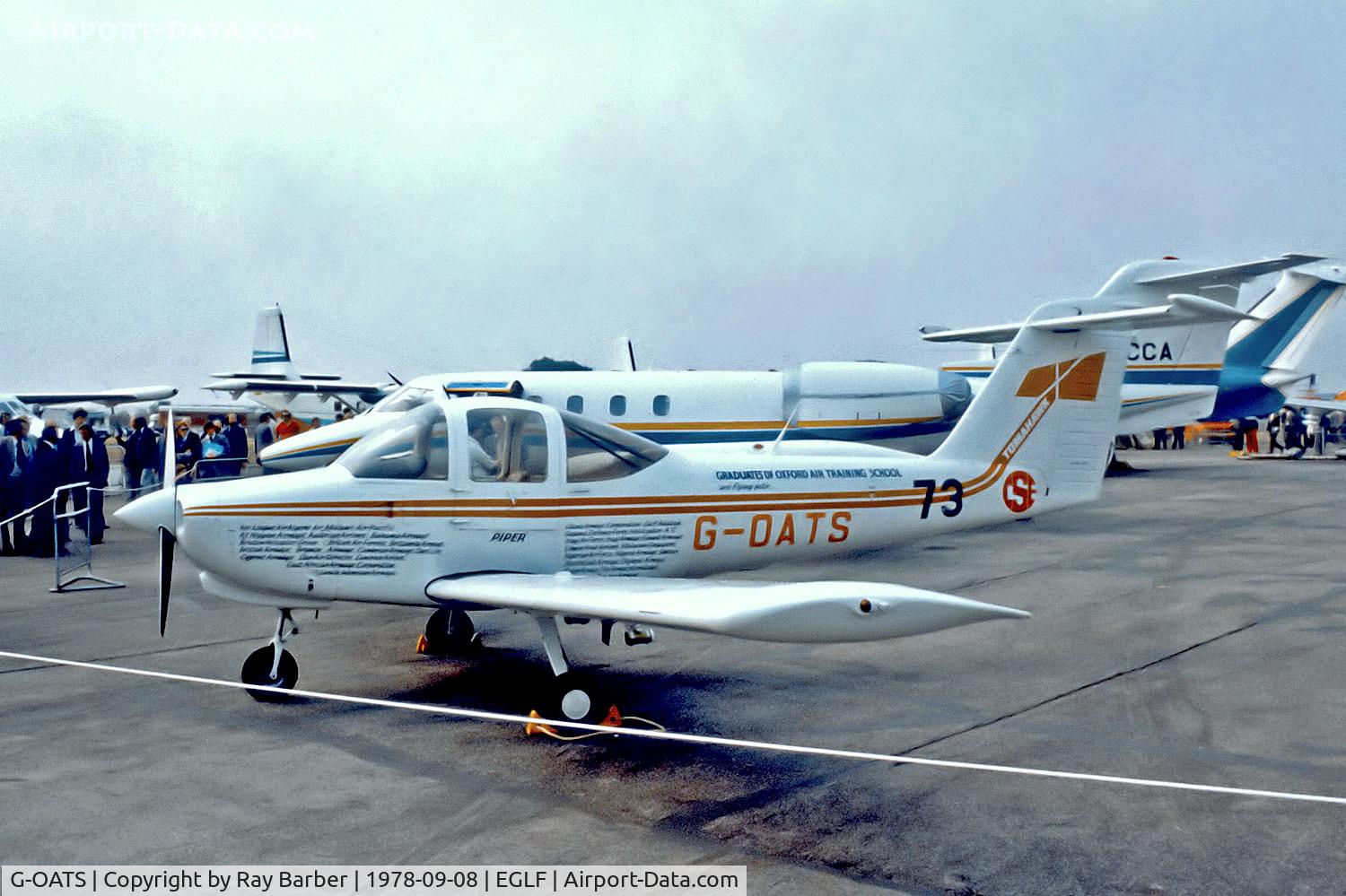 G-OATS, 1978 Piper PA-38-112 Tomahawk Tomahawk C/N 38-78A0007, G-OATS   Piper PA-38-112 Tomahawk [38-78A0007] (CSE Aviation Ltd) Farnborough~G 08/09/1978