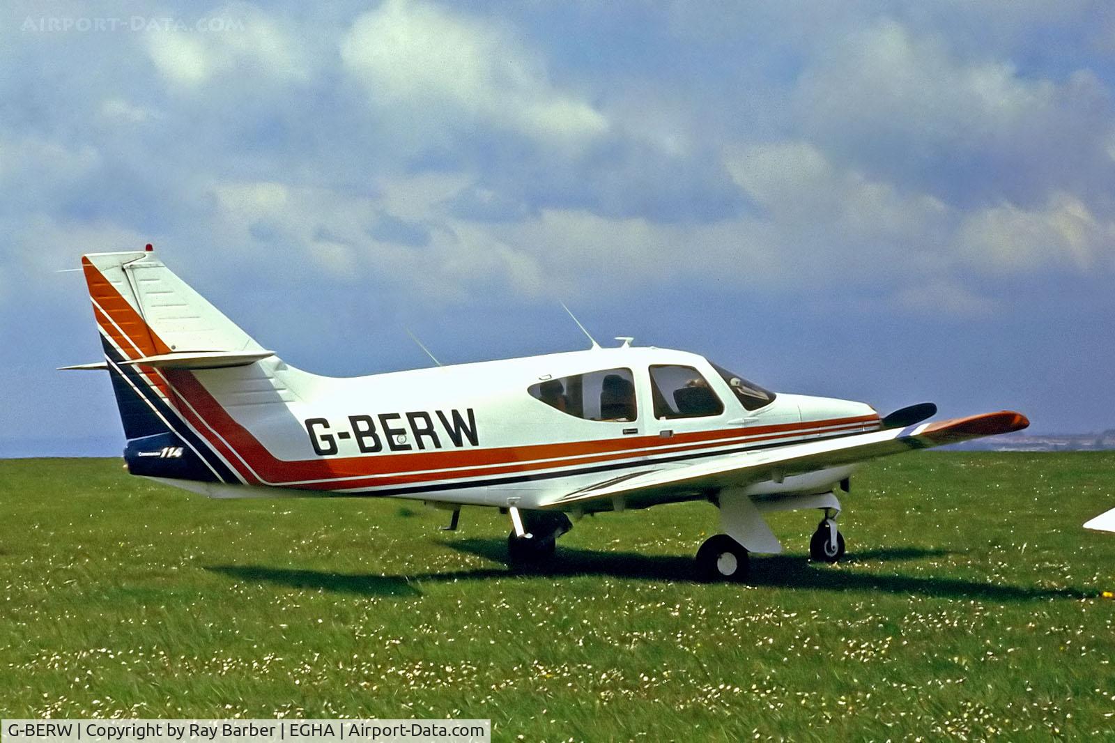 G-BERW, 1977 Rockwell Commander 114 C/N 14214, G-BERW   Rockwell Commander 114 [14214] Compton Abbas~G 18/05/1980