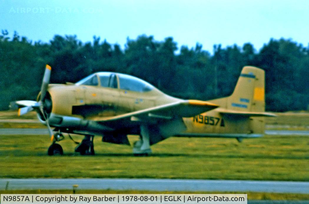 N9857A, 1951 North American T-28A Trojan C/N 174-583, N9857A   North American T-28A Trojan [174-583] Blackbushe~G @ 01/08/1978