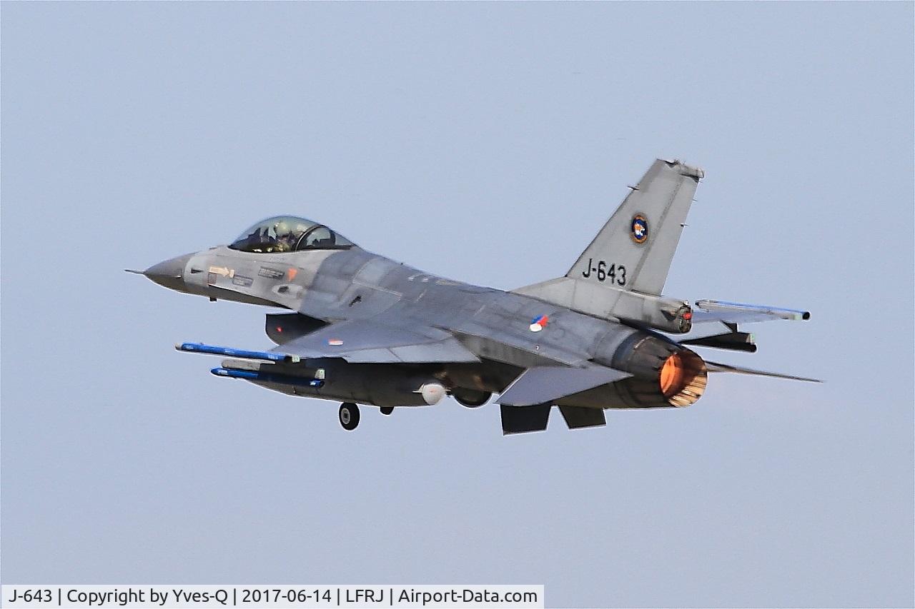 J-643, 1980 Fokker F-16AM Fighting Falcon C/N 6D-75, Fokker F-16AM Fighting Falcon, Take off rwy 26, Landivisiau Naval Air Base (LFRJ) Tiger Meet 2017