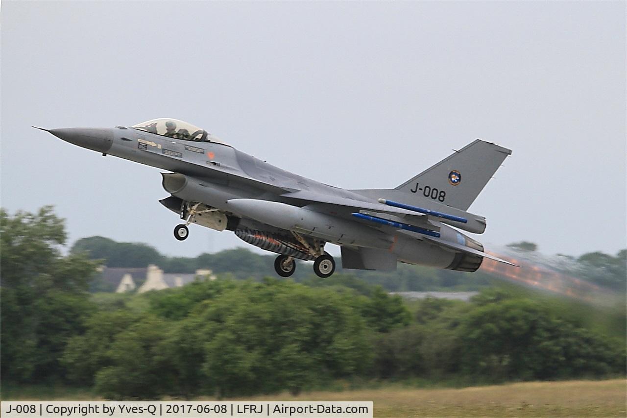 J-008, General Dynamics F-16AM Fighting Falcon C/N 6D-164, General Dynamics F-16AM Fighting Falcon, Take off rwy 26, Landivisiau Naval Air Base (LFRJ) Tiger Meet 2017