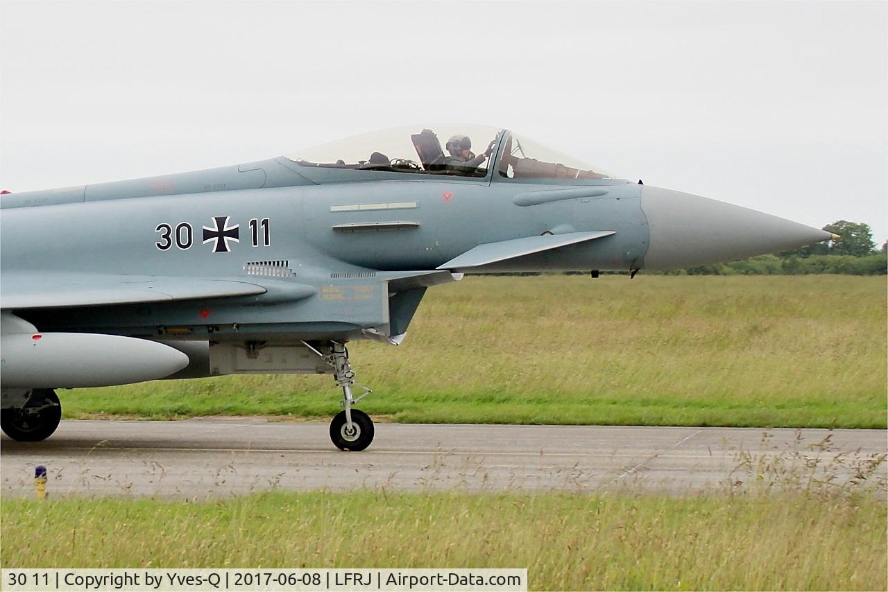 30 11, Eurofighter EF-2000 Typhoon S C/N GS005, Eurofighter EF-2000 Typhoon S, Taxiing to flight line, Landivisiau Naval Air Base (LFRJ) Tiger Meet 2017