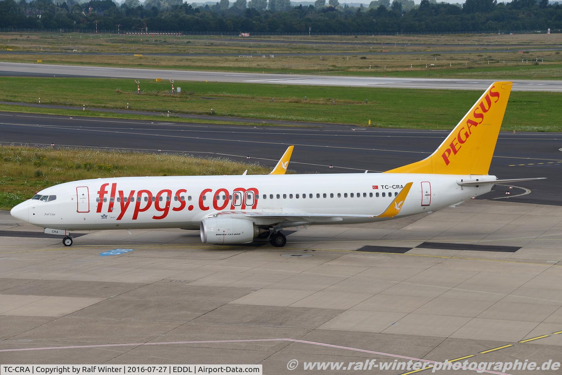 TC-CRA, 2015 Boeing 737-8H6 C/N 41769, Boeing 737-8H6 - H9 PGT Pegasus Airlines 'Asel Liya' - 41769 - TC-CRA - 27.07.2016 - DUS