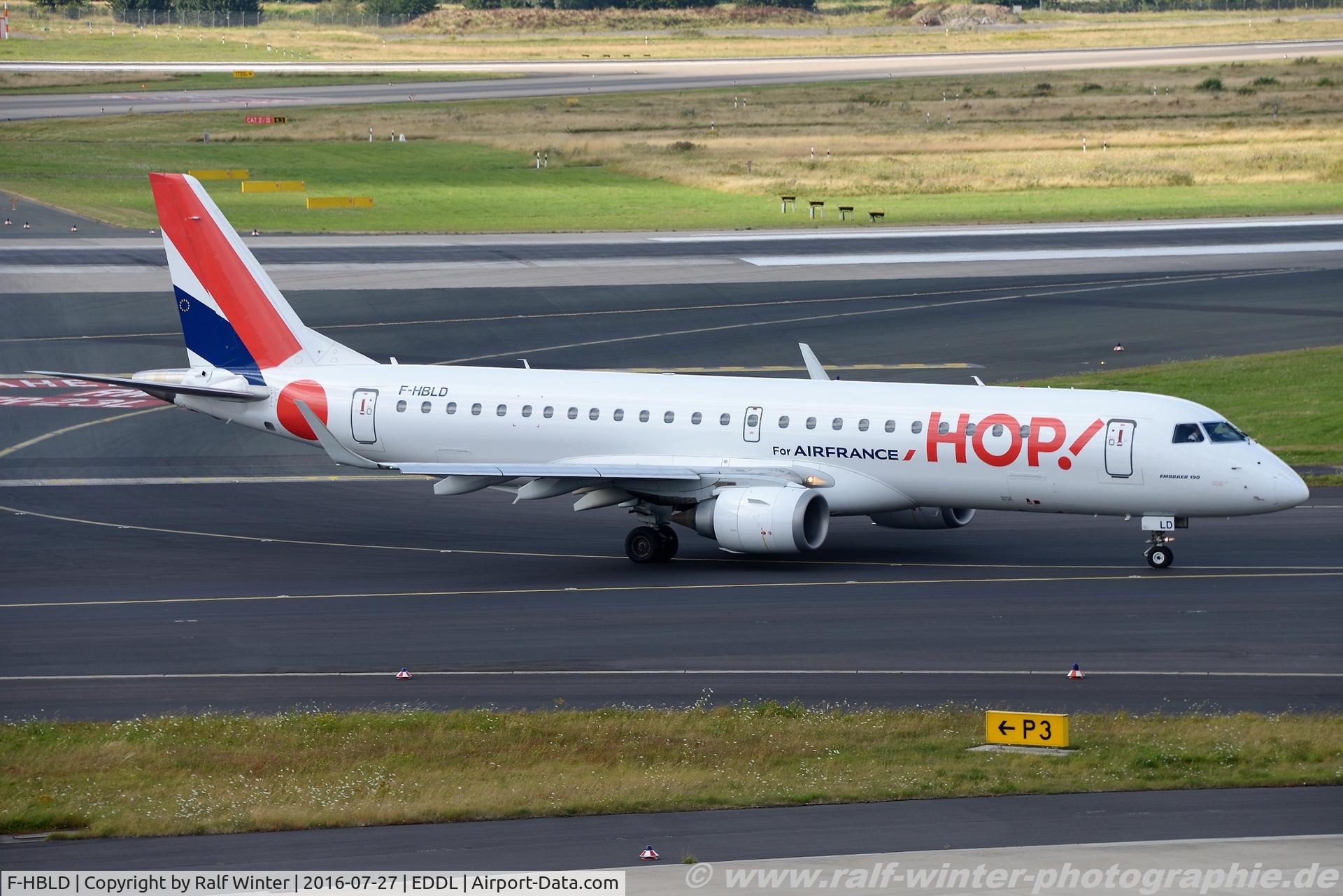 F-HBLD, 2007 Embraer 190LR (ERJ-190-100LR) C/N 19000113, Embraer ERJ-190LR 190-100LR - A5 Hop HOP! - 19000113 - F-HBLD - 27.07.2016 - DUS
