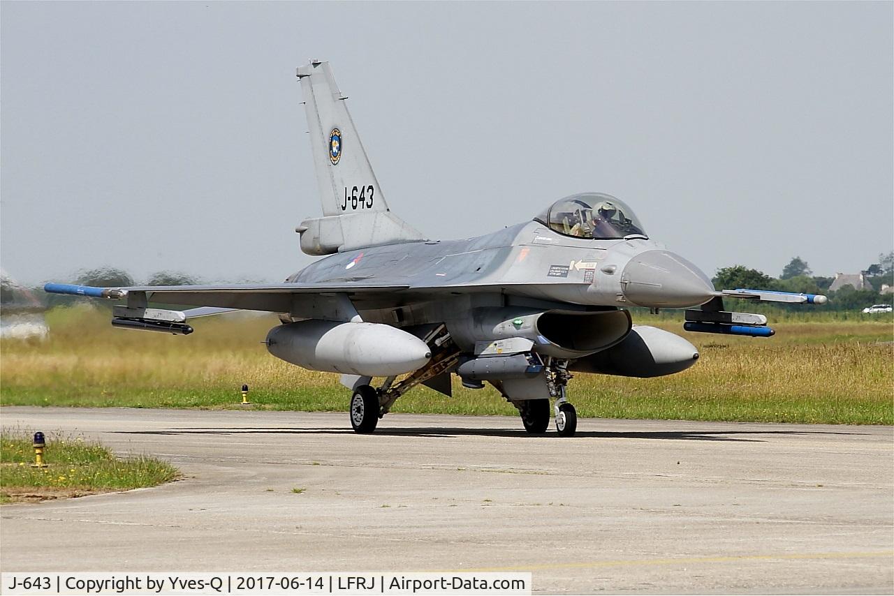 J-643, 1980 Fokker F-16AM Fighting Falcon C/N 6D-75, Fokker F-16AM Fighting Falcon, Taxiing to flight line, Landivisiau Naval Air Base (LFRJ) Tiger Meet 2017