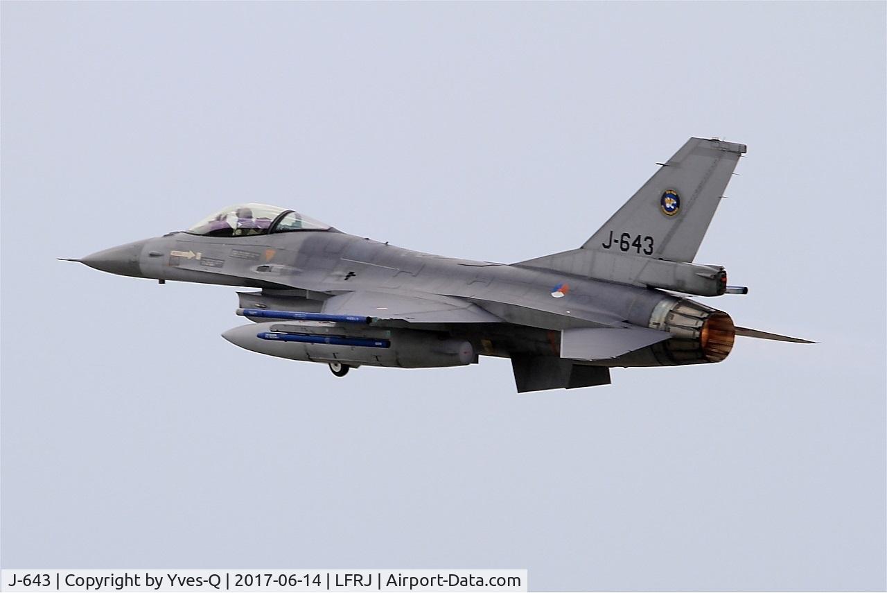 J-643, 1980 Fokker F-16AM Fighting Falcon C/N 6D-75, Fokker F-16AM Fighting Falcon, Take off rwy 26, Landivisiau Naval Air Base (LFRJ) Tiger Meet 2017