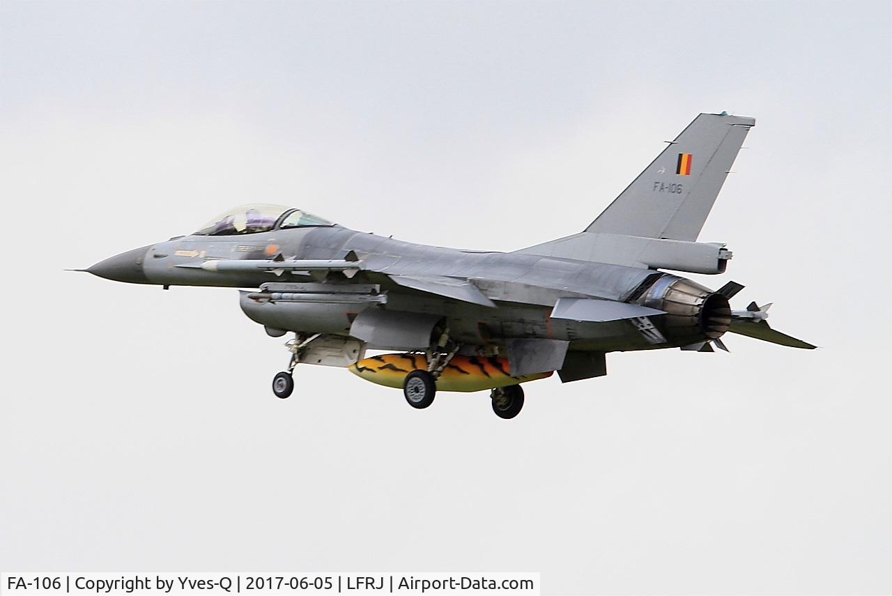 FA-106, SABCA F-16AM Fighting Falcon C/N 6H-106, SABCA F-16AM Fighting Falcon, On final rwy 26, Landivisiau Naval Air Base (LFRJ) Tiger Meet 2017