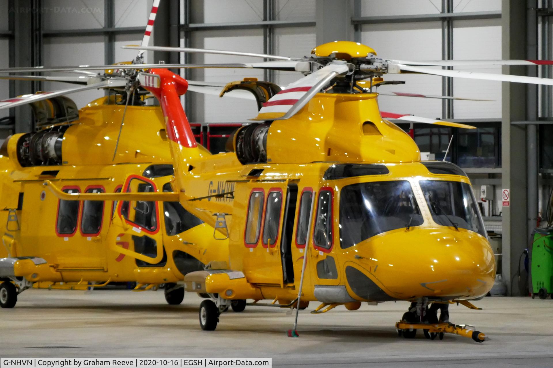 G-NHVN, 2015 AgustaWestland AW-139 C/N 31700, Parked in the hangar at Norwich.