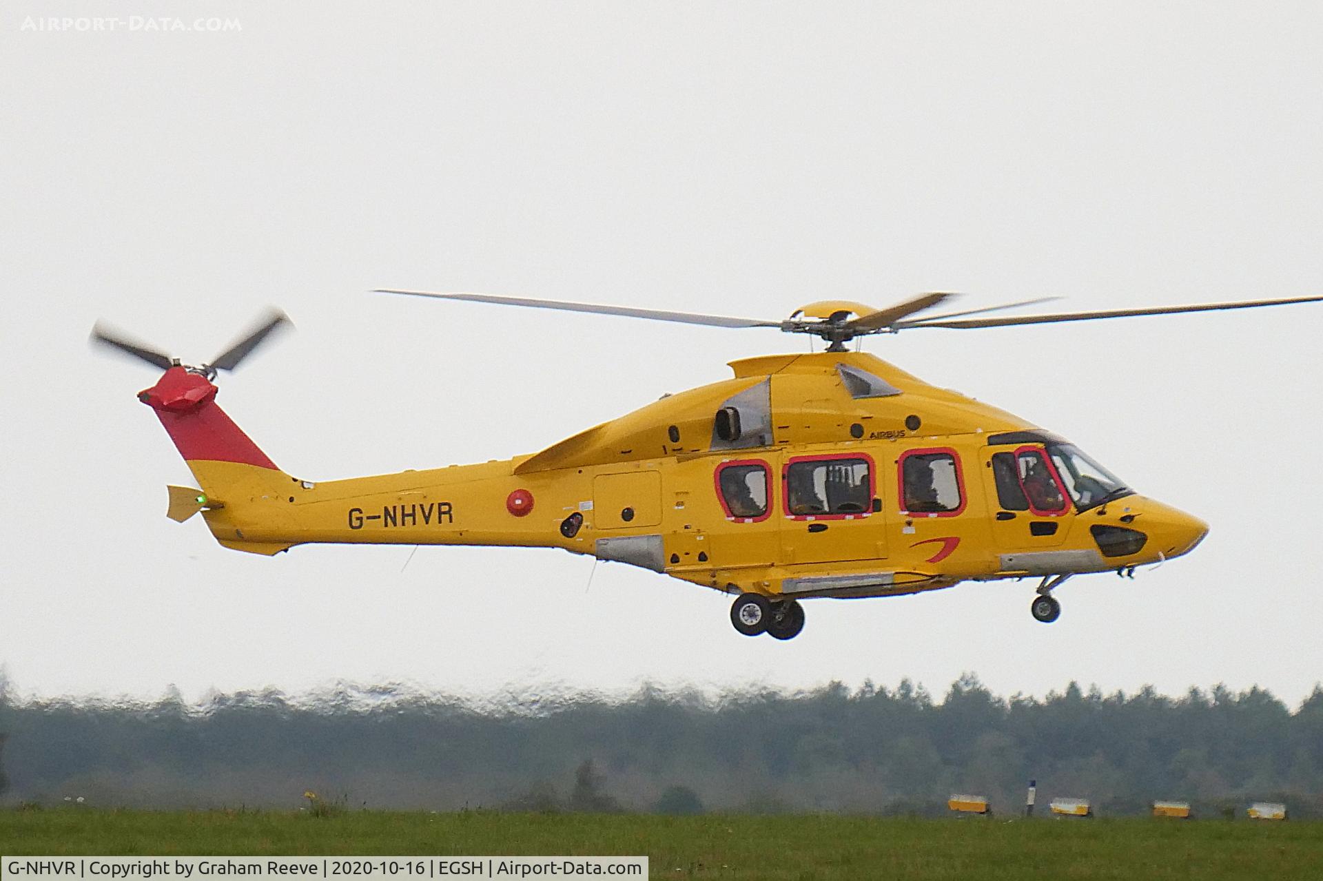 G-NHVR, 2018 Airbus Helicopters EC-175B C/N 5033, Departing from Norwich.