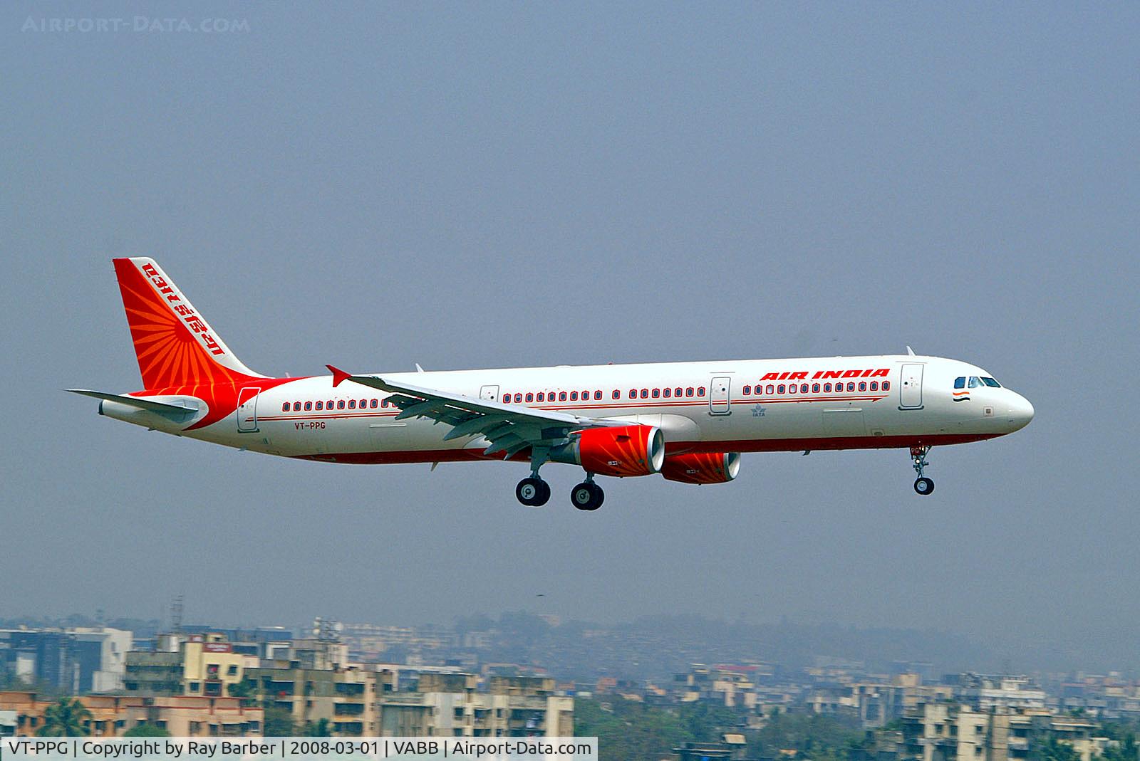 VT-PPG, 2008 Airbus A321-211 C/N 3367, VT-PPG   A321-211 [3367] (Air India) Mumbai-Chhatrapati Shivaji Int'l~VT 01/03/2008