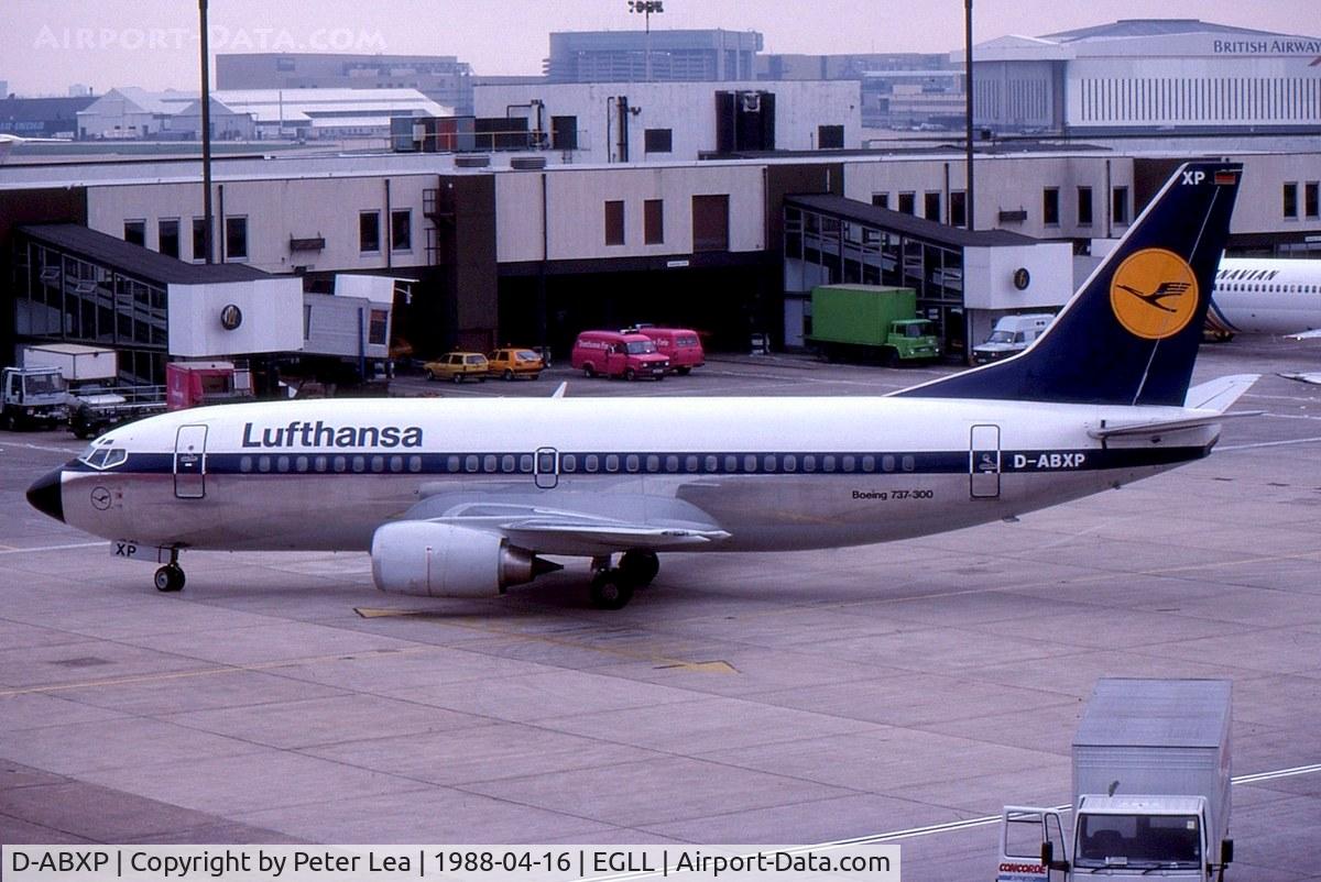 D-ABXP, 1988 Boeing 737-330 C/N 23874, Heathrow Airport 1988