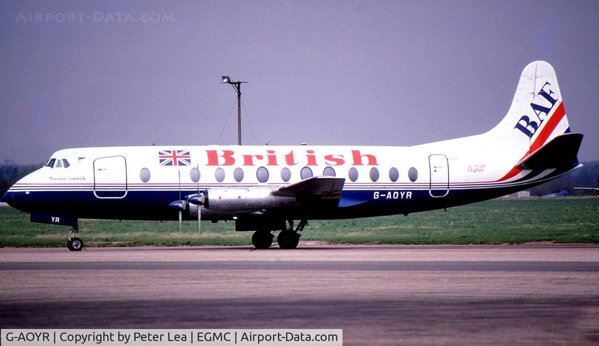G-AOYR, 1958 Vickers Viscount 806 C/N 266, Operating with British Air Ferries