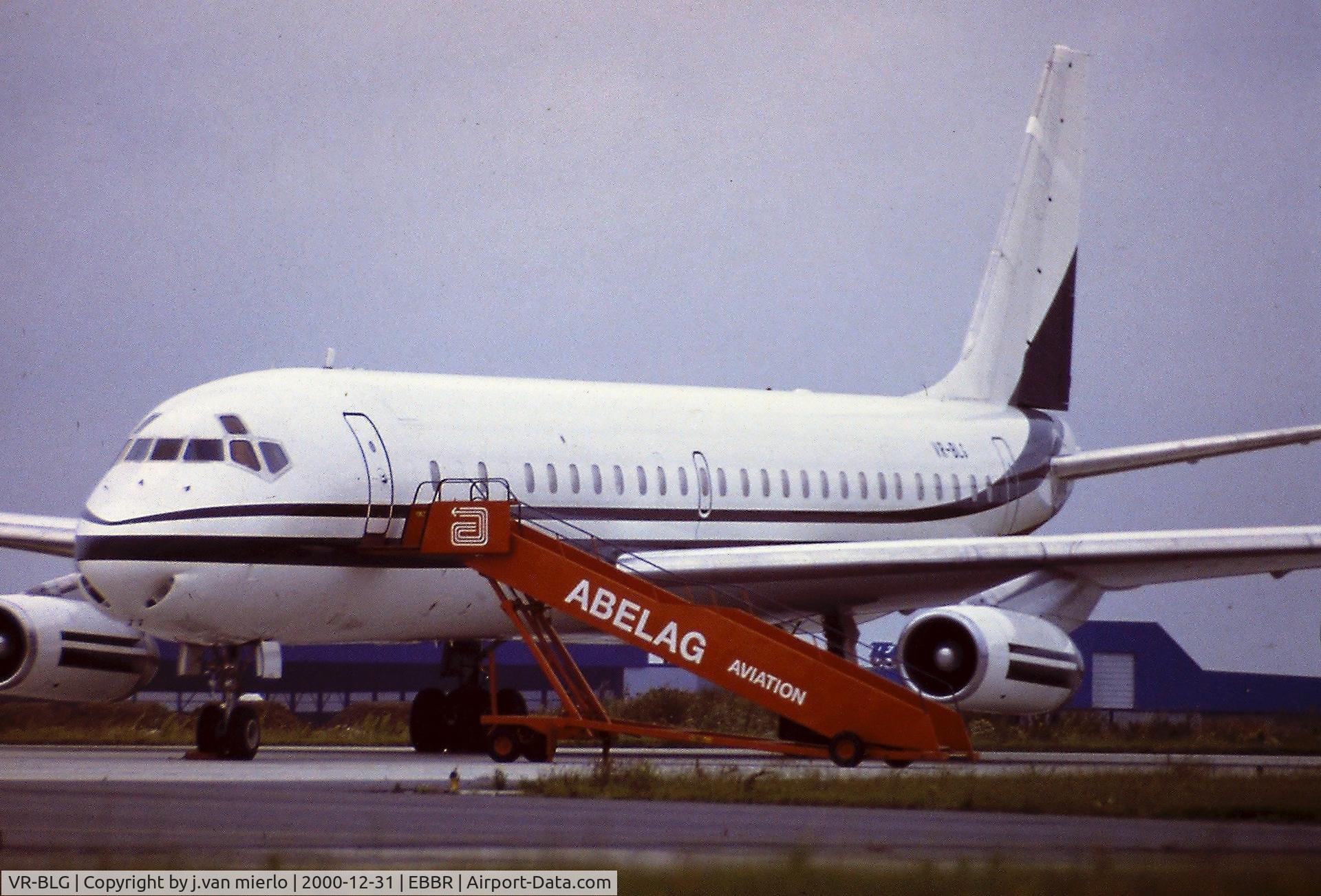 VR-BLG, 1969 Douglas DC-8-62 C/N 46071, BRU ABELAG '80s scan from slide