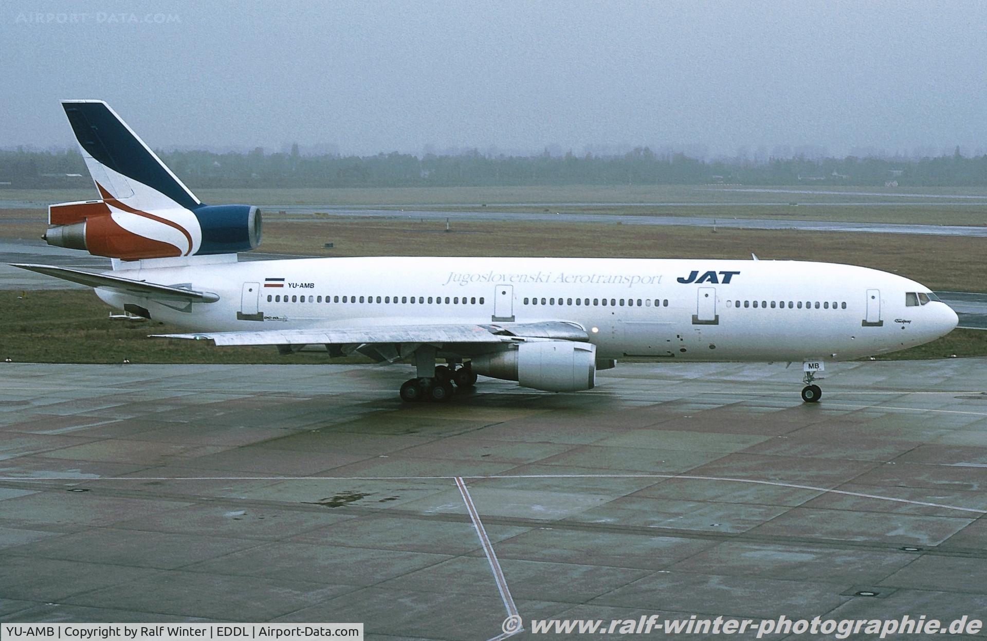YU-AMB, 1979 McDonnell Douglas DC-10-30 C/N 46988, McDonnell Douglas DC-10-30 - JU JAT Yugoslav Aerotransport - 46988 - YU-AMB - 1997 - DUS