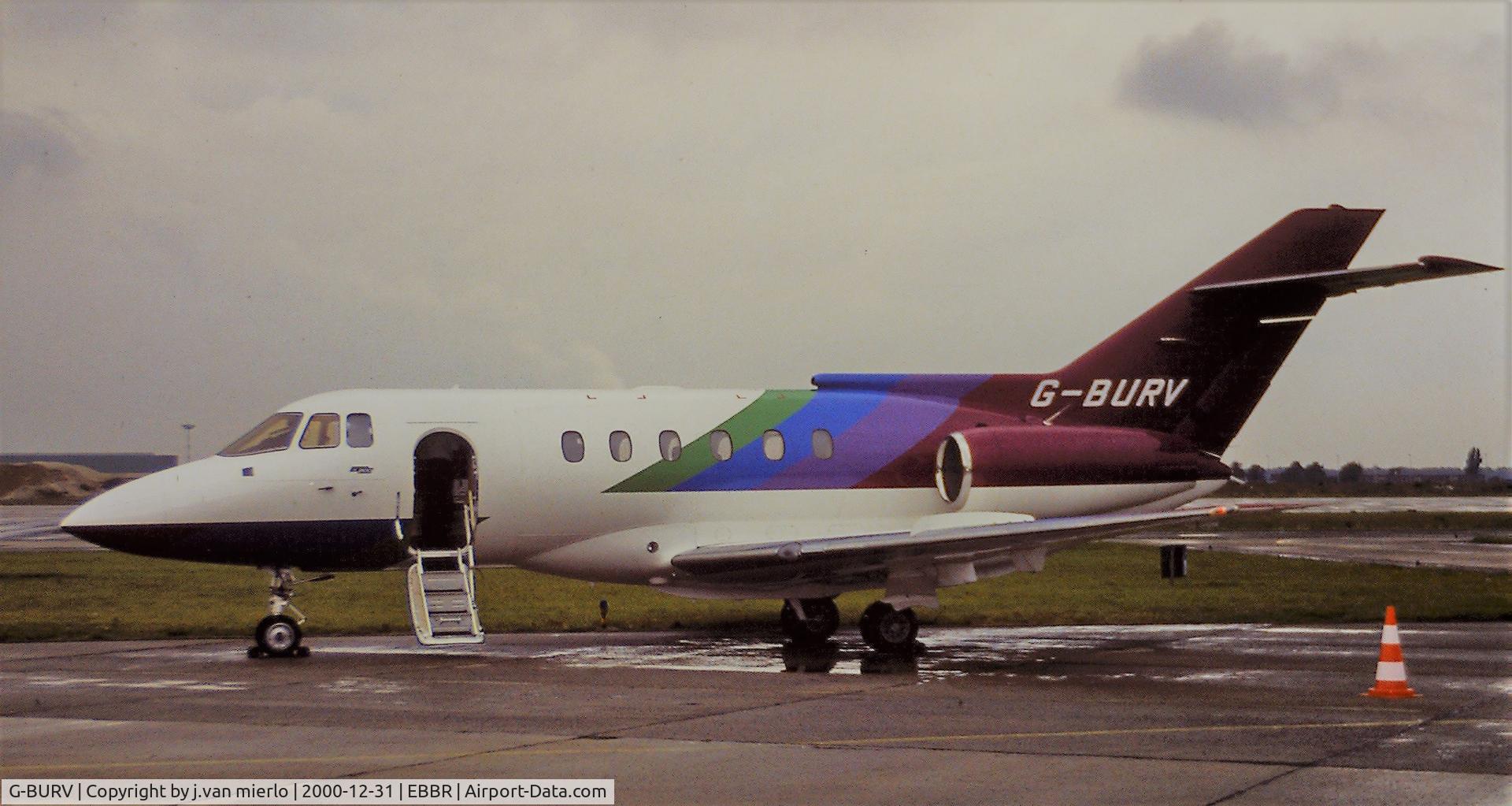G-BURV, 1991 British Aerospace BAe.125-800B C/N 258213, scan from slide