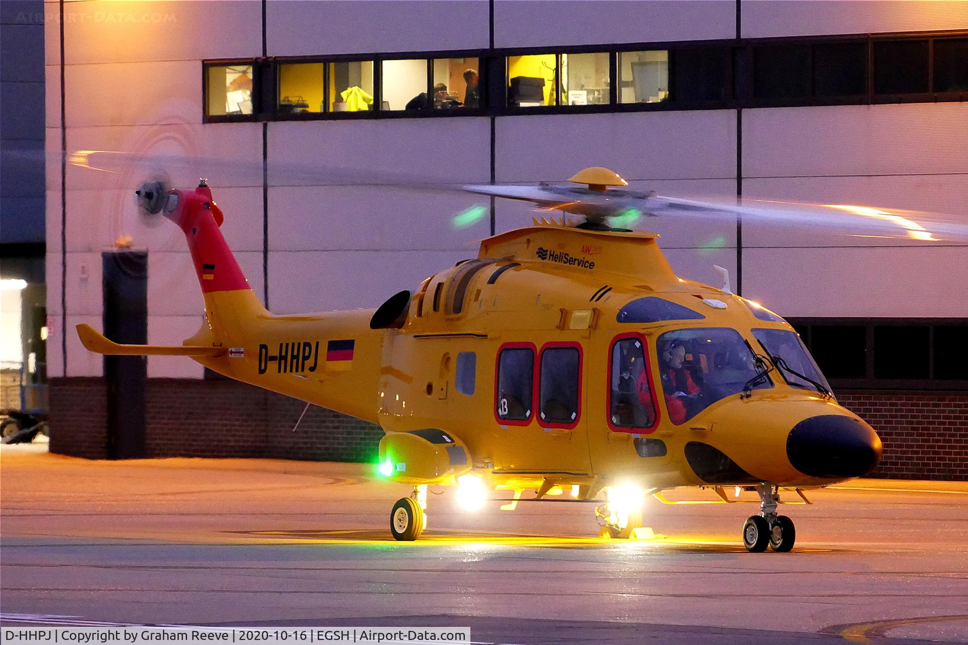 D-HHPJ, 2019 Leonardo AW-169 C/N 69113, Just landed at Norwich.