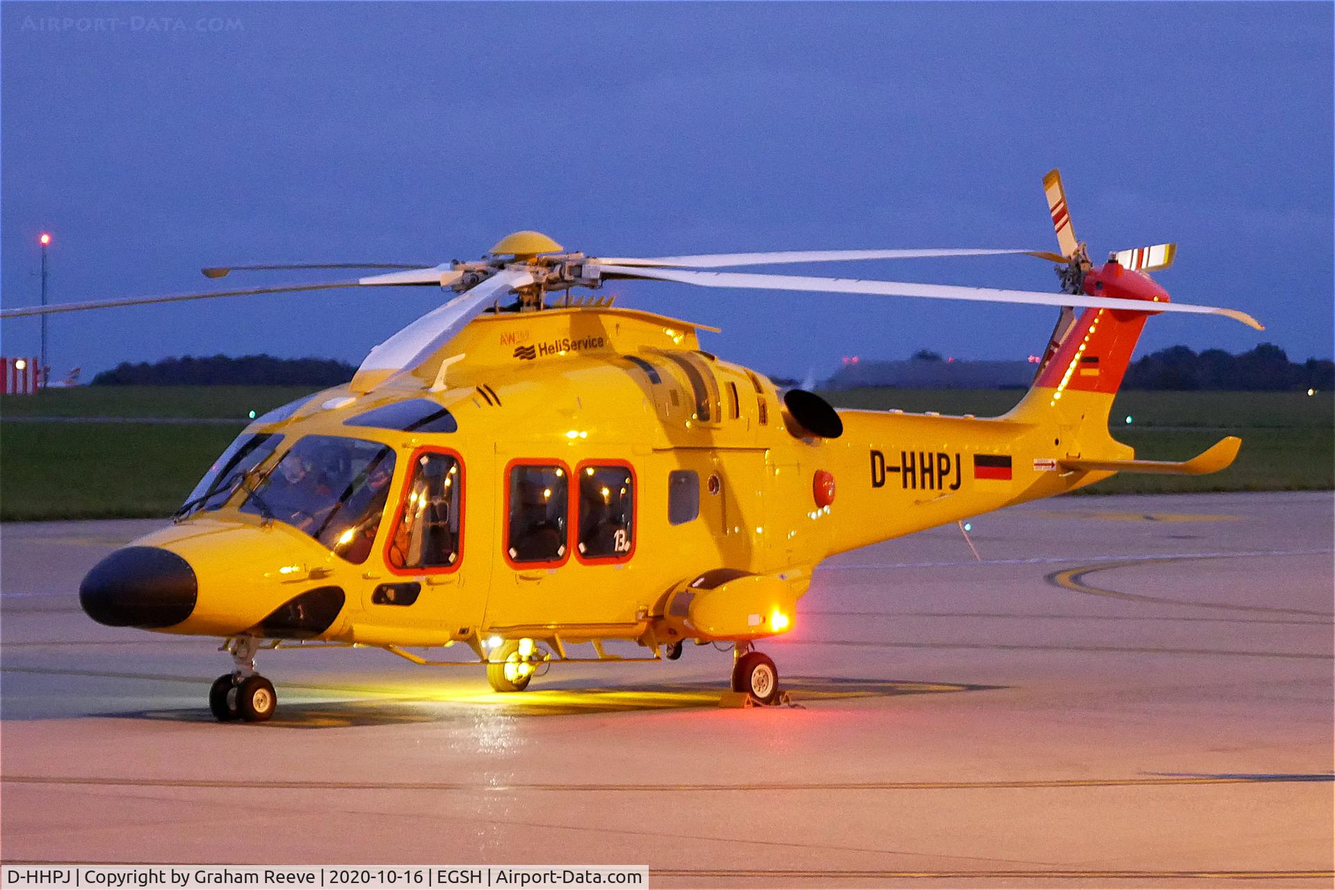 D-HHPJ, 2019 Leonardo AW-169 C/N 69113, Just landed at Norwich.