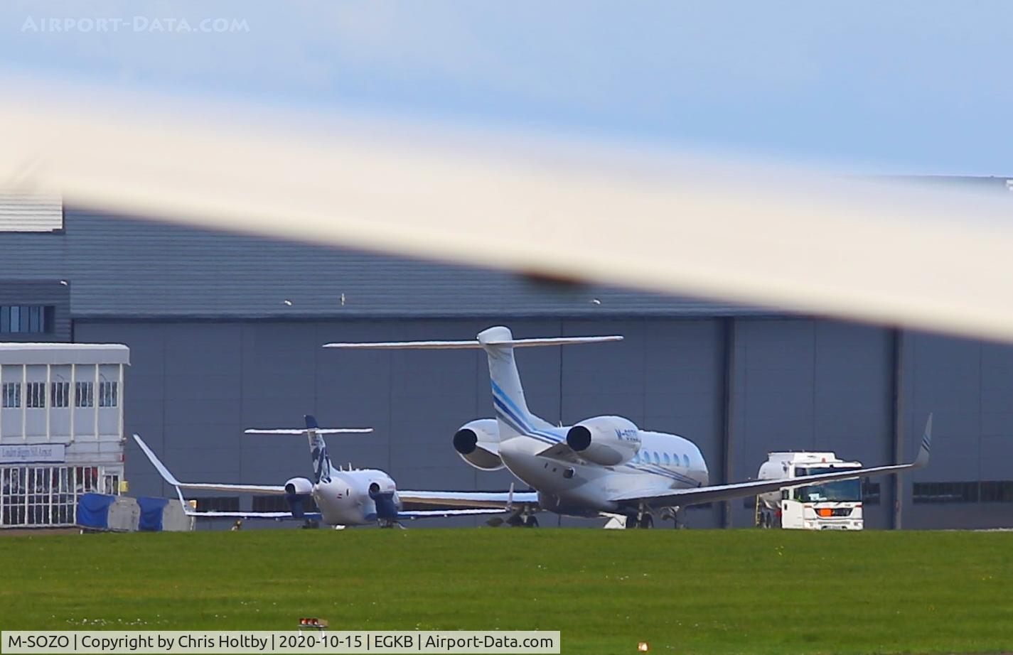 M-SOZO, 2015 Gulfstream G-VI (G650ER) C/N 6134, Parked at the main terminal at Biggin Hill, Kent
