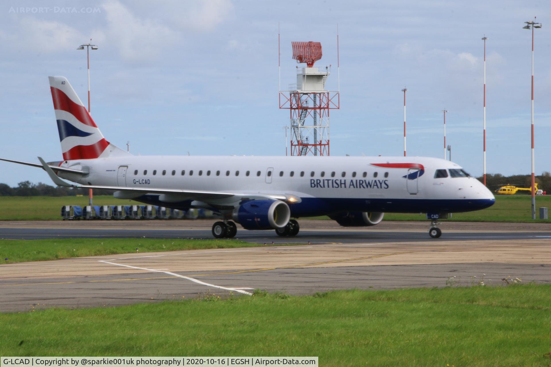 G-LCAD, 2012 Embraer ERJ 190-100LR C/N 19000535, Seen arriving at Norwich from Warsaw on delivery to BA Cityflyrer