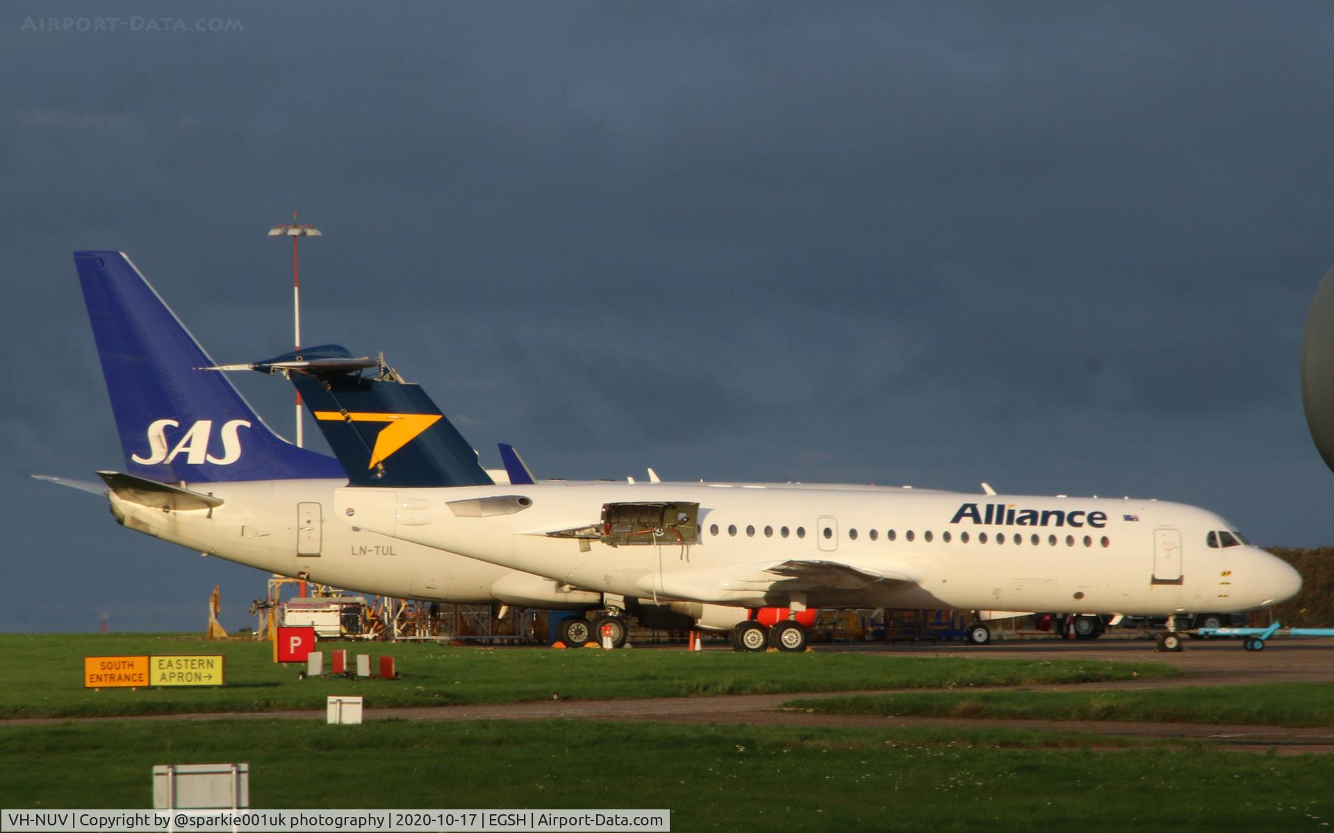 VH-NUV, 1995 Fokker 70 (F-28-0070) C/N 11554, Still with us at NWI but afraid looking in a poor state