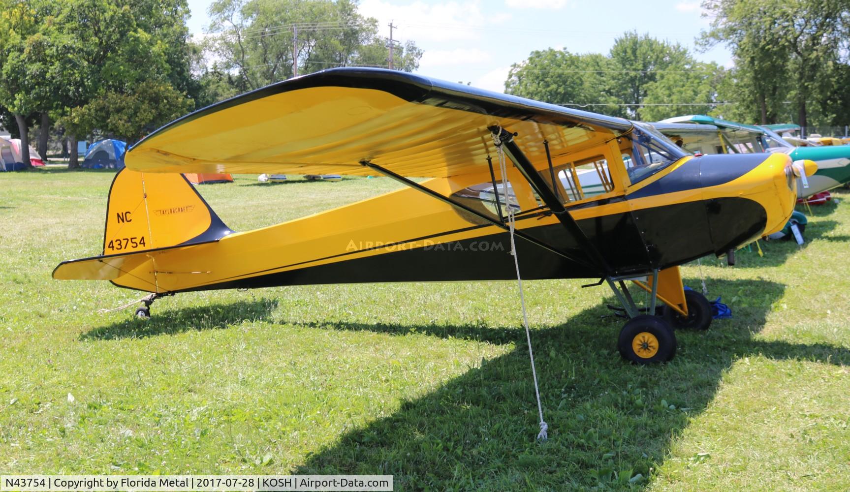 N43754, 1946 Taylorcraft BC12-D C/N 7413, BC-12D