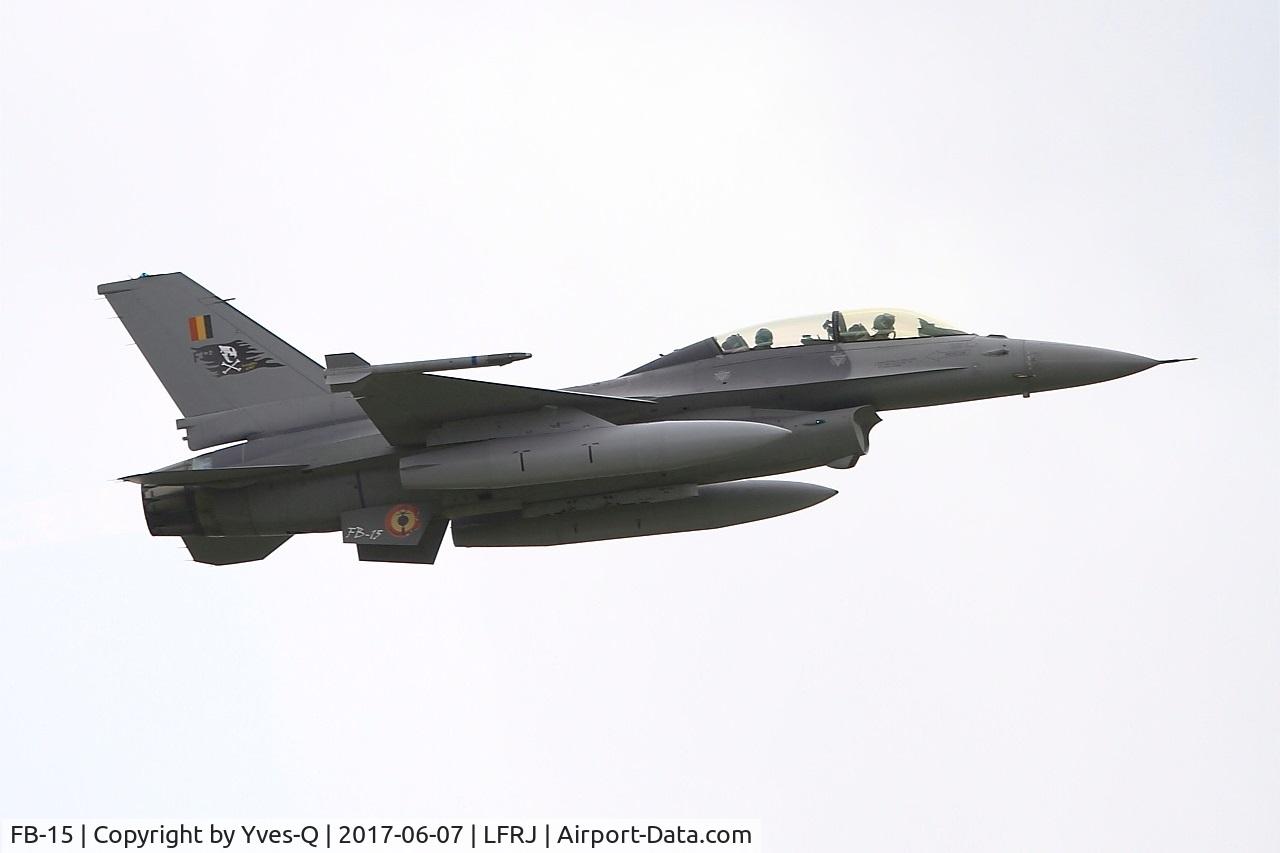 FB-15, General Dynamics F-16BM Fighting Falcon C/N 6J-15, General Dynamics F-16BM Fighting Falcon, Take off rwy 26, Landivisiau Naval Air Base (LFRJ) Tiger Meet 2017