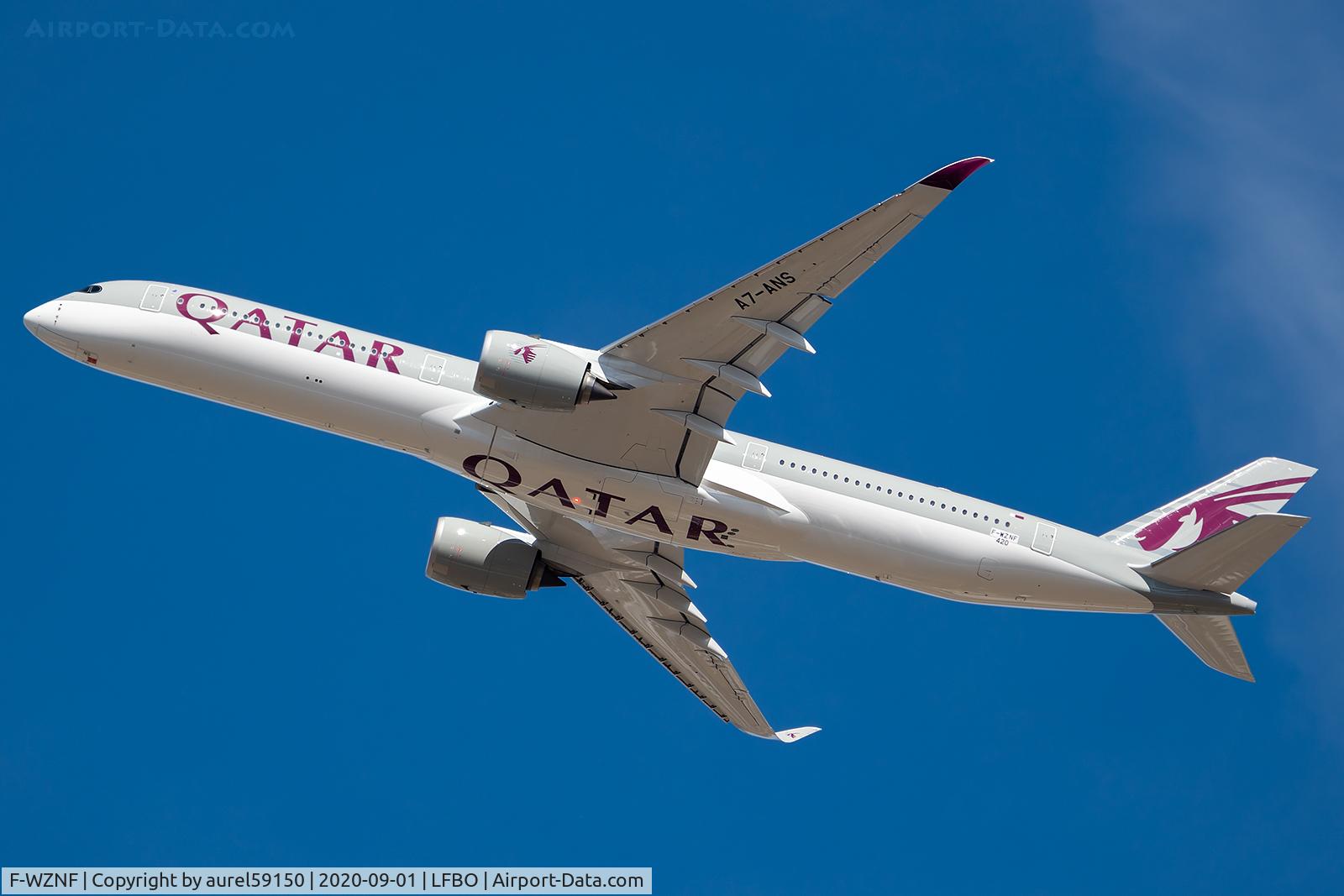 F-WZNF, 2020 Airbus A350-1041 C/N 420, TEST FLIGHT