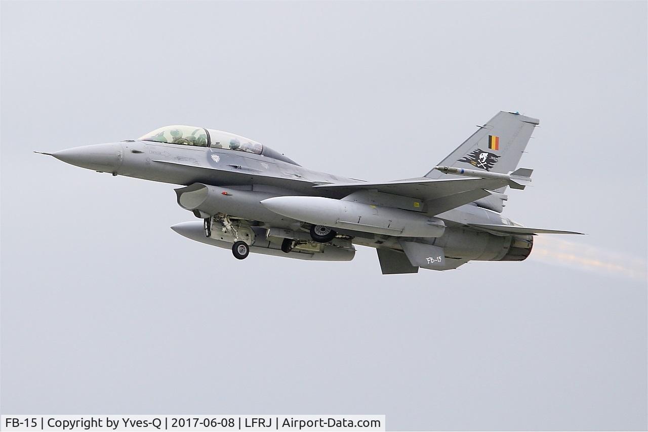 FB-15, General Dynamics F-16BM Fighting Falcon C/N 6J-15, General Dynamics F-16BM Fighting Falcon, Take off rwy 26, Landivisiau Naval Air Base (LFRJ) Tiger Meet 2017