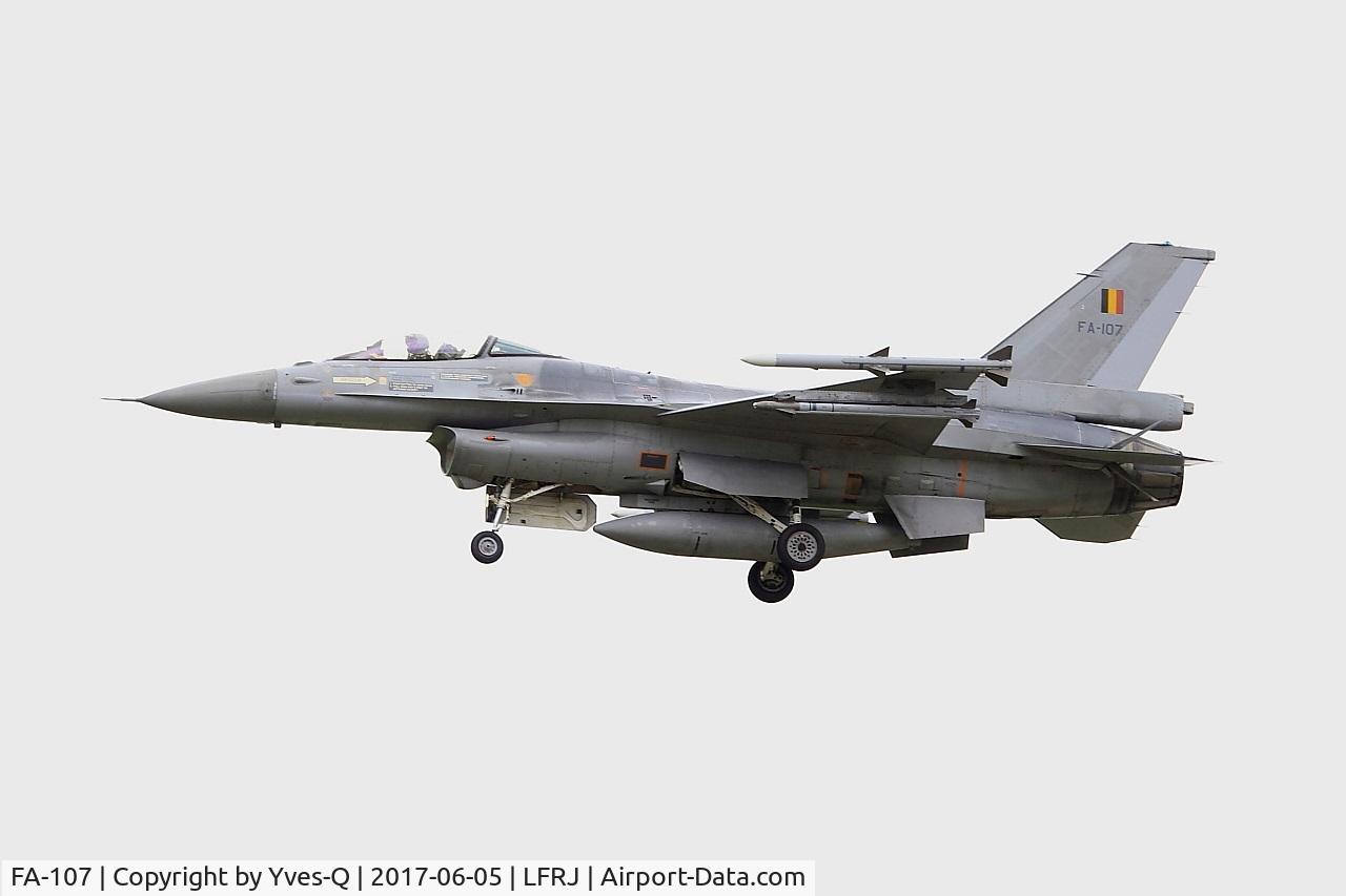 FA-107, 1980 SABCA F-16AM Fighting Falcon C/N 6H-107, SABCA F-16AM Fighting Falcon, On final rwy 26, Landivisiau Naval Air Base (LFRJ) Tiger Meet 2017