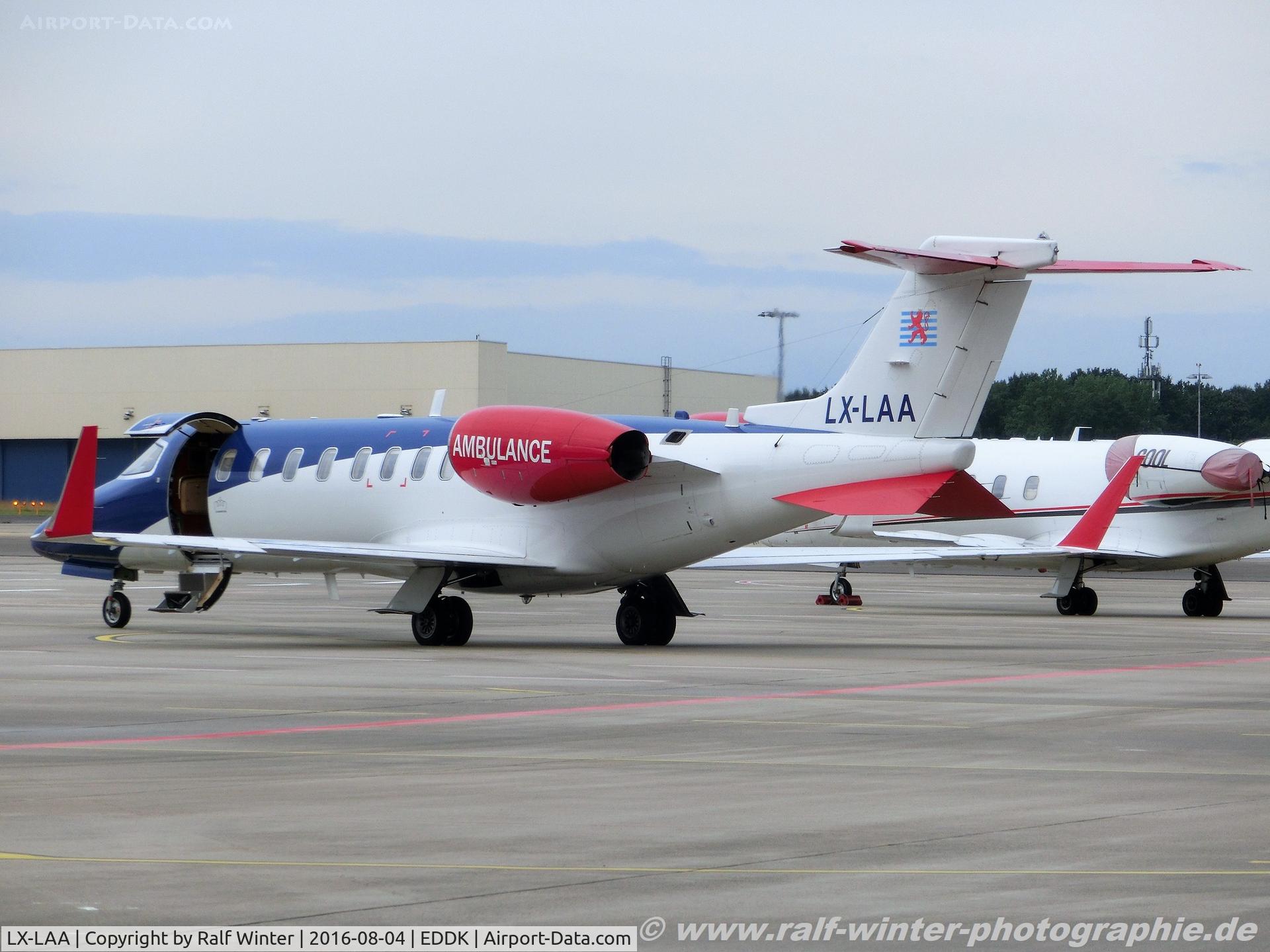 LX-LAA, 2006 Learjet 45 C/N 45-308, Learjet 45 - LAR Luxembourg Air Rescue - 45-308 - LX-LAA - 04.08.2016 - CGN