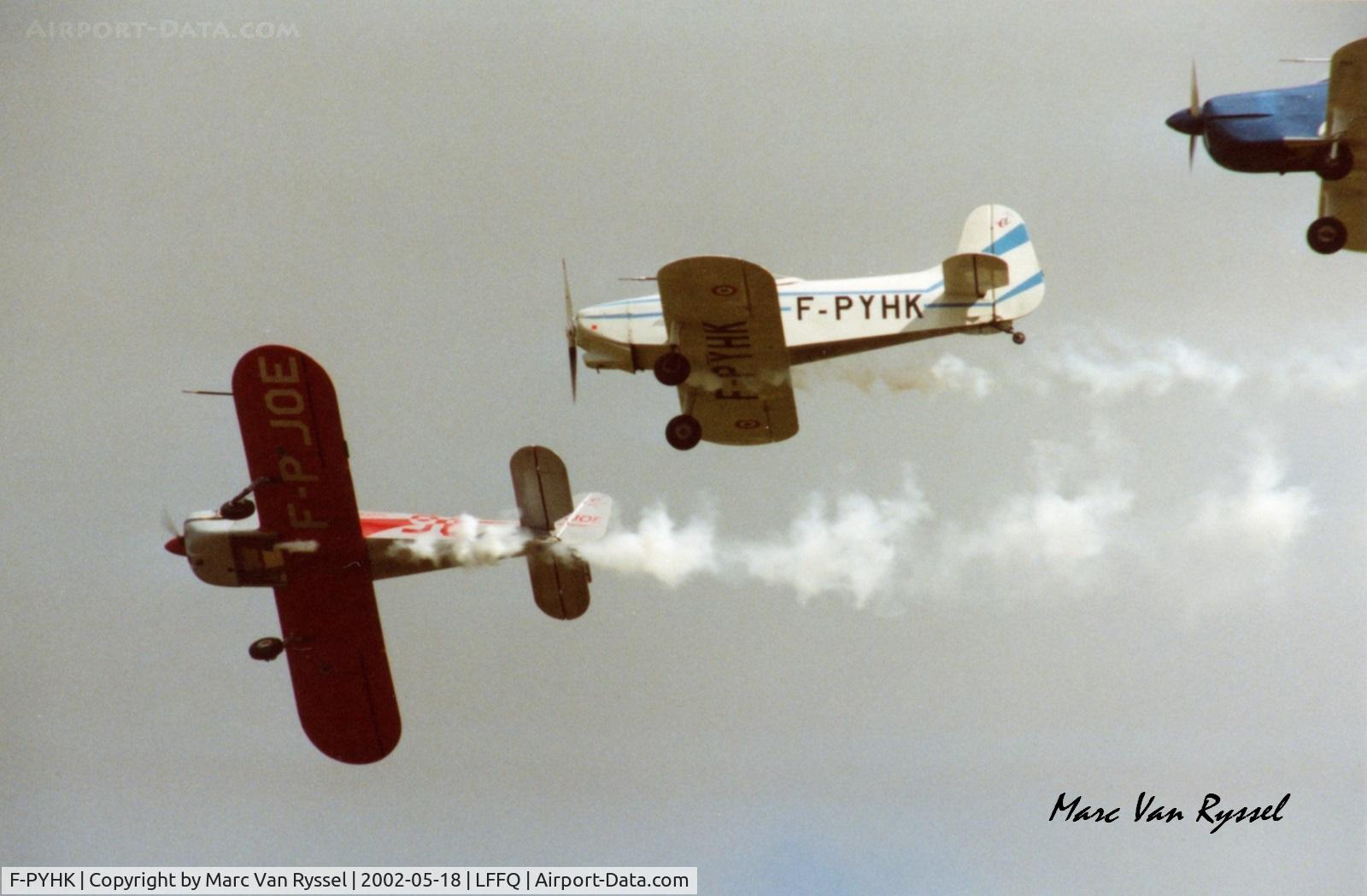 F-PYHK, Jurca MJ-2D Tempete C/N 49, One of 9 Jurca Tempête performing the Patrouille Nangis Alpha at La Ferté-Alais in 2002.