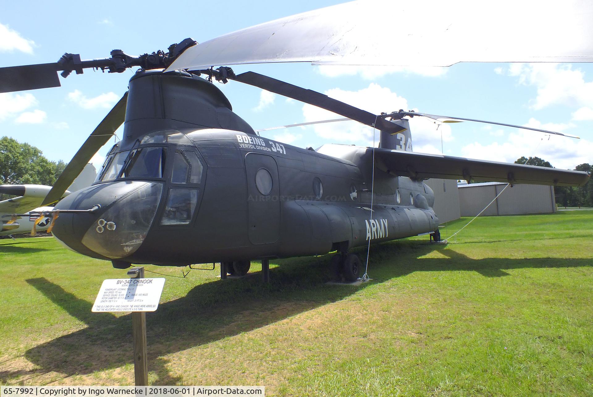 65-7992, 1965 Boeing Vertol CH-47A Chinook C/N B.164, Boeing Vertol 347 (Fly By Wire), converted from a CH-47A Chinook, at the US Army Aviation Museum, Ft. Rucker AL