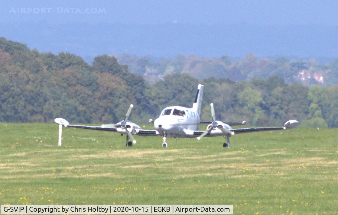 G-SVIP, 1975 Cessna 421B Golden Eagle C/N 421B-0820, Golden Eagle preparing for take-off privately owned at Biggin Hill, Kent