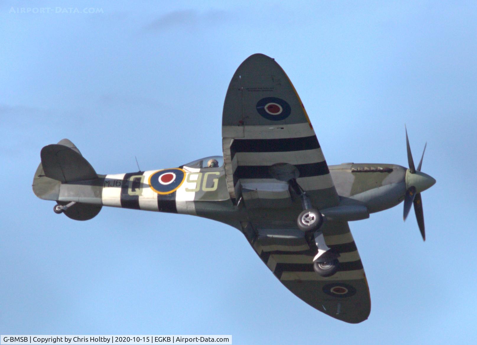 G-BMSB, 1943 Supermarine 361 Spitfire T.IX C/N CBAF.7722, Into land at Biggin Hill after another pleasure flight