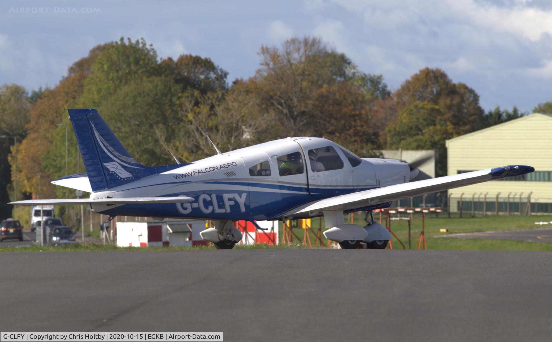 G-CLFY, 1981 Piper PA-28-181 Cherokee Archer II C/N 28-8190294, Parked at Biggin Hill, flying club Cherokee Archer.