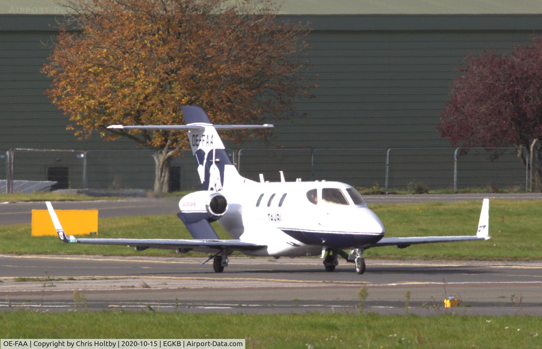 OE-FAA, 2020 Honda HA-420 HondaJet C/N 42000192, Flying Bulls Hondajet Elite Ready for take-off at Biggin Hill