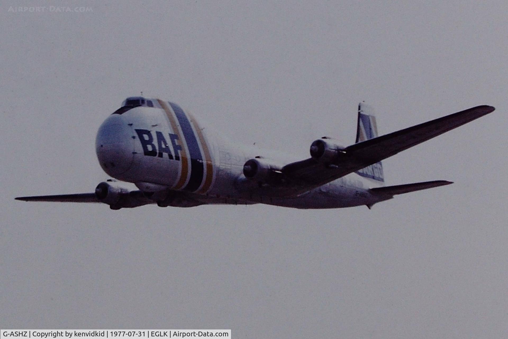 G-ASHZ, 1944 Aviation Traders ATL-98 Carvair (C-54B) C/N 27249, At the 1977 Blackbushe Air Festival.