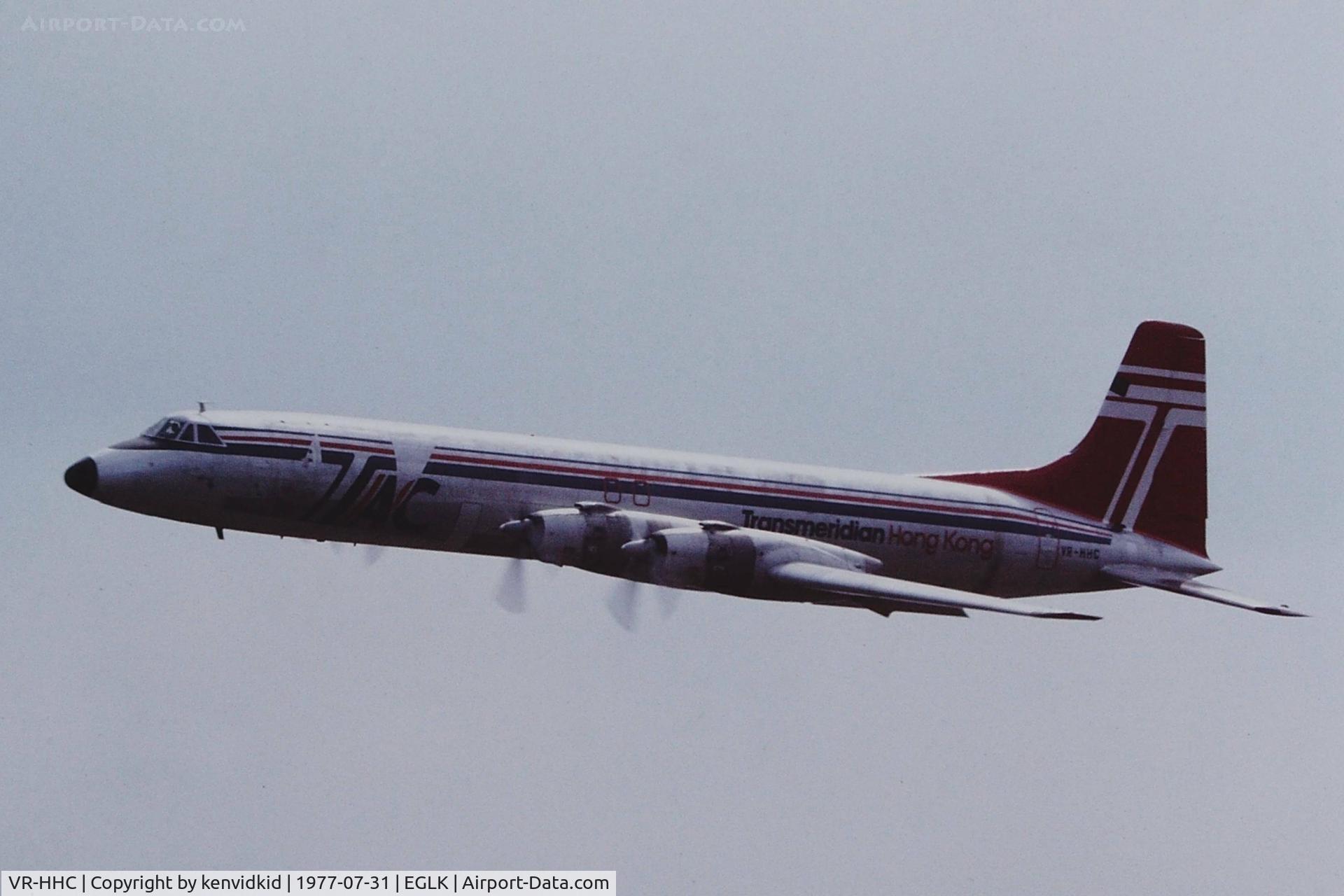 VR-HHC, 1962 Canadair CL-44D4 C/N 17, At the 1977 Blackbushe Air Festival.