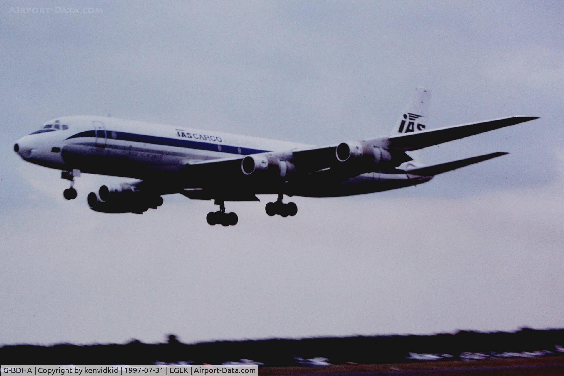 G-BDHA, 1963 Douglas DC-8-54F C/N 45667, At the 1977 Blackbushe Air Festival.