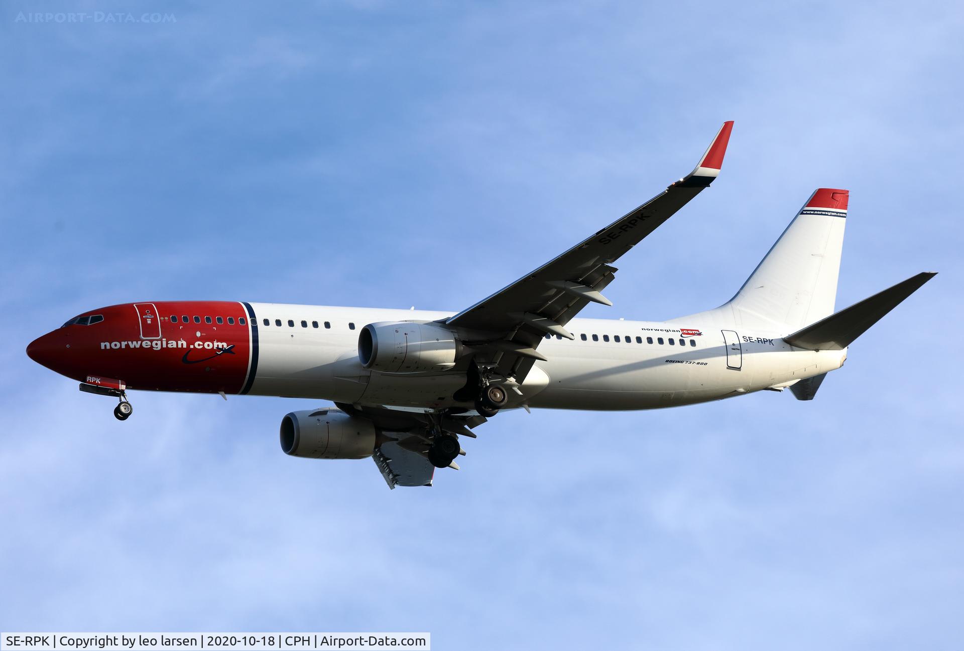 SE-RPK, 2016 Boeing 737-8JP C/N 42073, Copenhagen 18.10.2020 L/D R-04R
