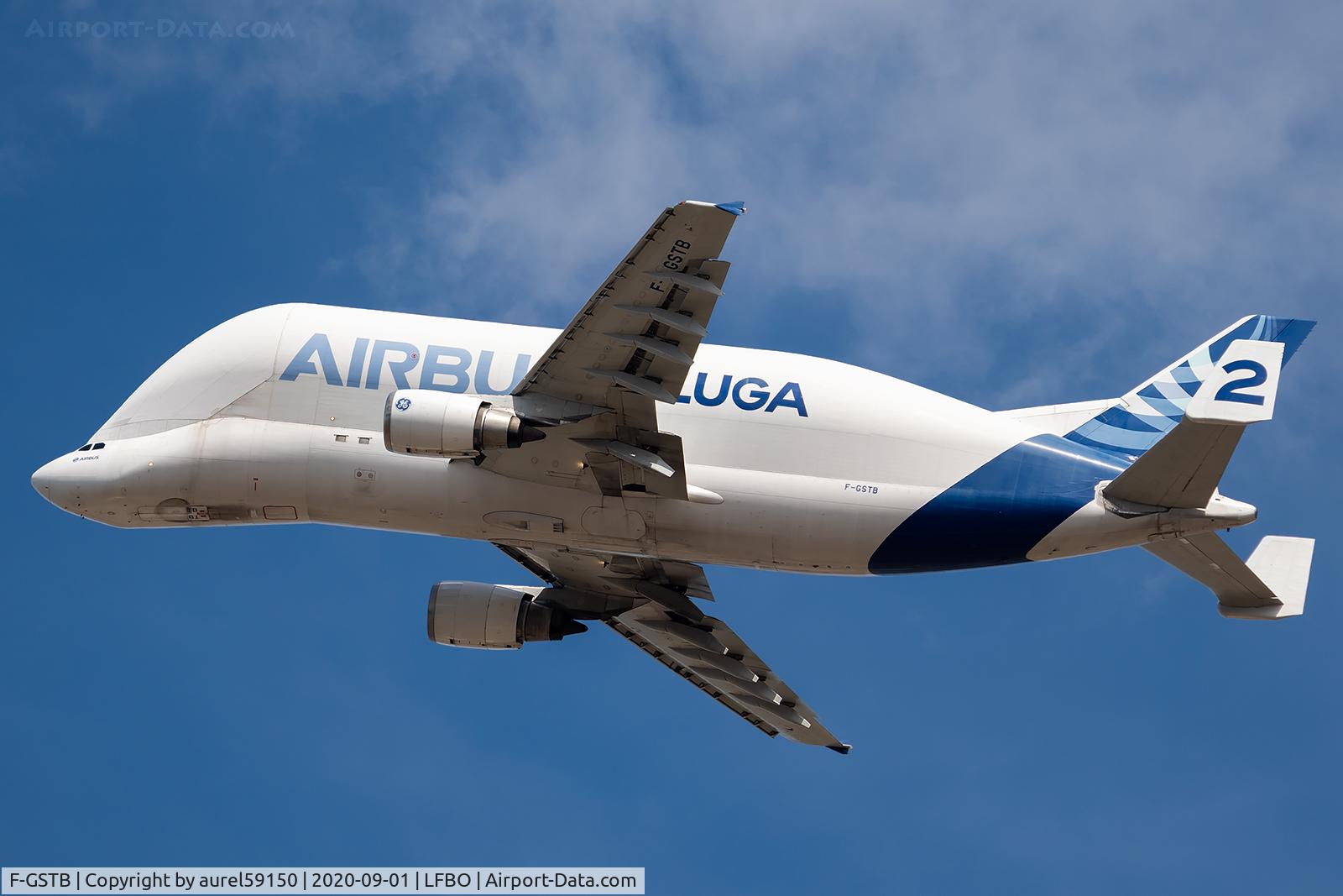 F-GSTB, 1996 Airbus A300B4-608ST Super Transporter C/N 751, take off from TLS