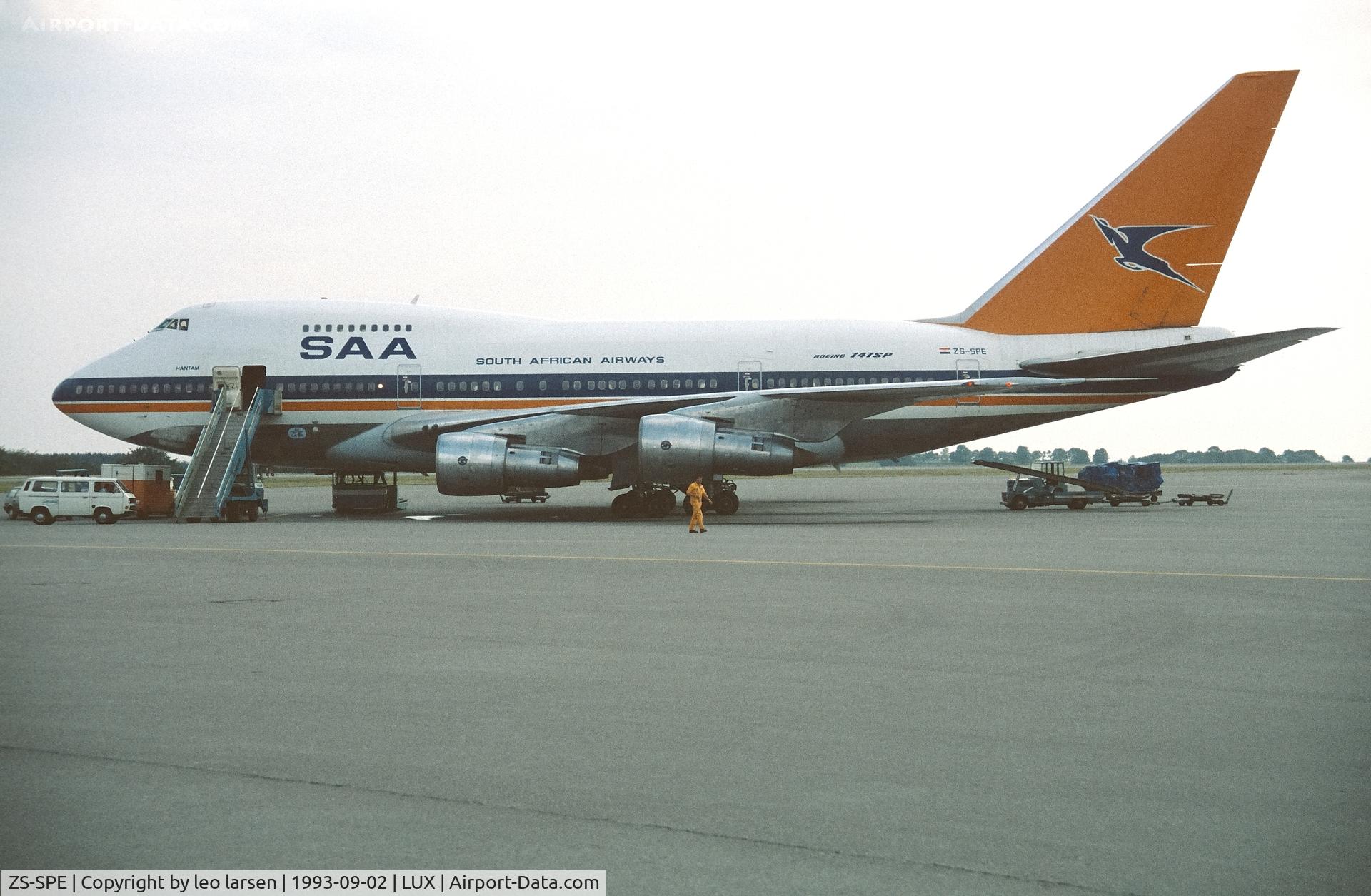 ZS-SPE, 1976 Boeing 747SP-44 C/N 21254, Luxemburg 2.9.1993