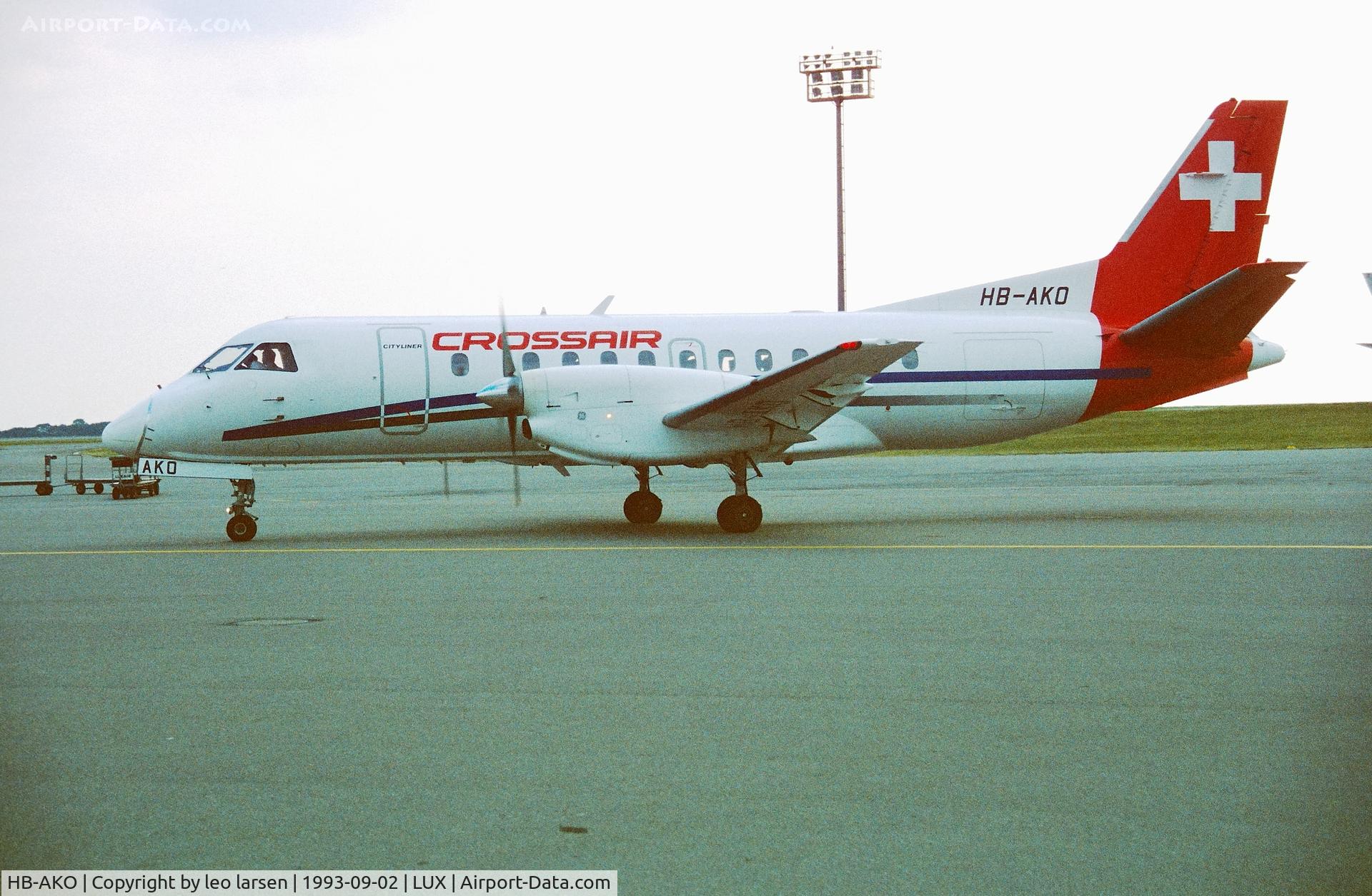HB-AKO, 1991 Saab 340B C/N 340B-228, Luxemburg 2.9.1993