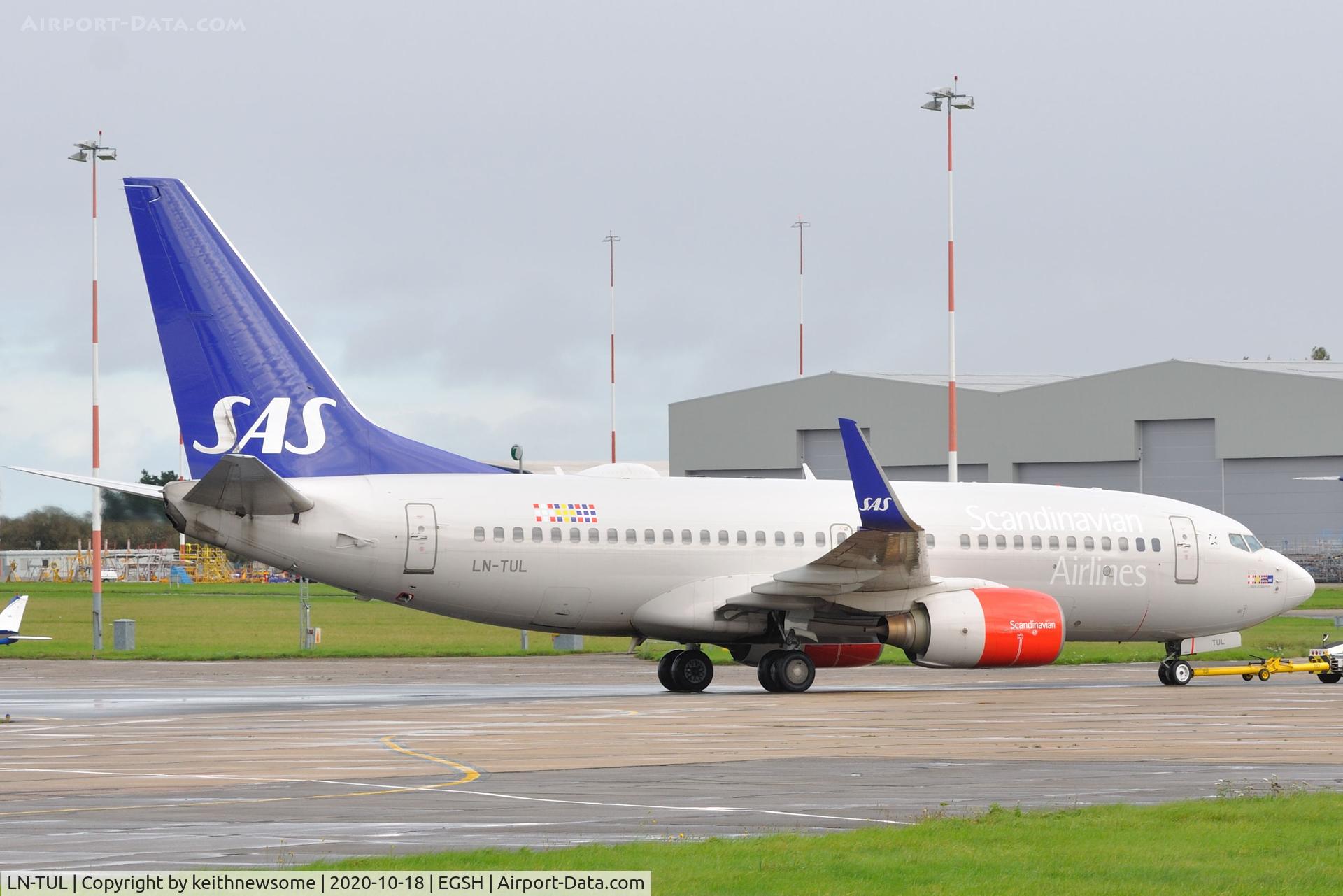 LN-TUL, 2002 Boeing 737-705 C/N 29097, Returning from engine test facility.